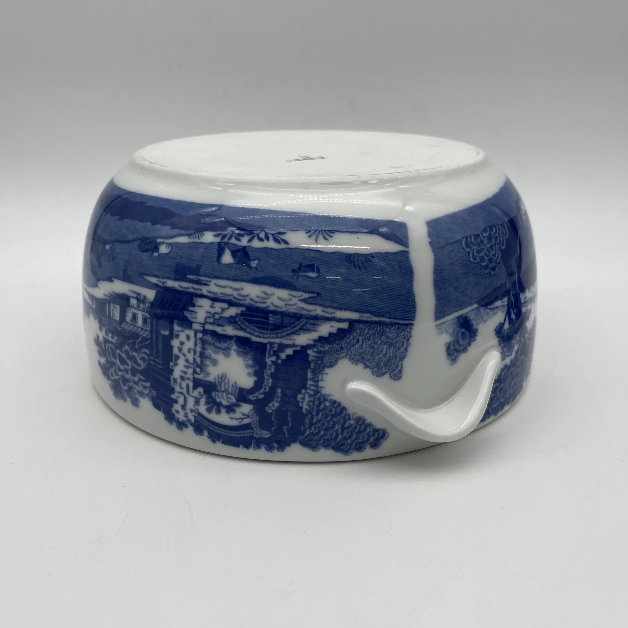 【リユース】 キャセロール (蓋付き深型グラタン皿) / Spode (スポード) / Blue Italian / 1990-2000年代 / 陶器 / イギリス / ブルー&ホワイト, 銅版転写, 古代ローマ遺跡