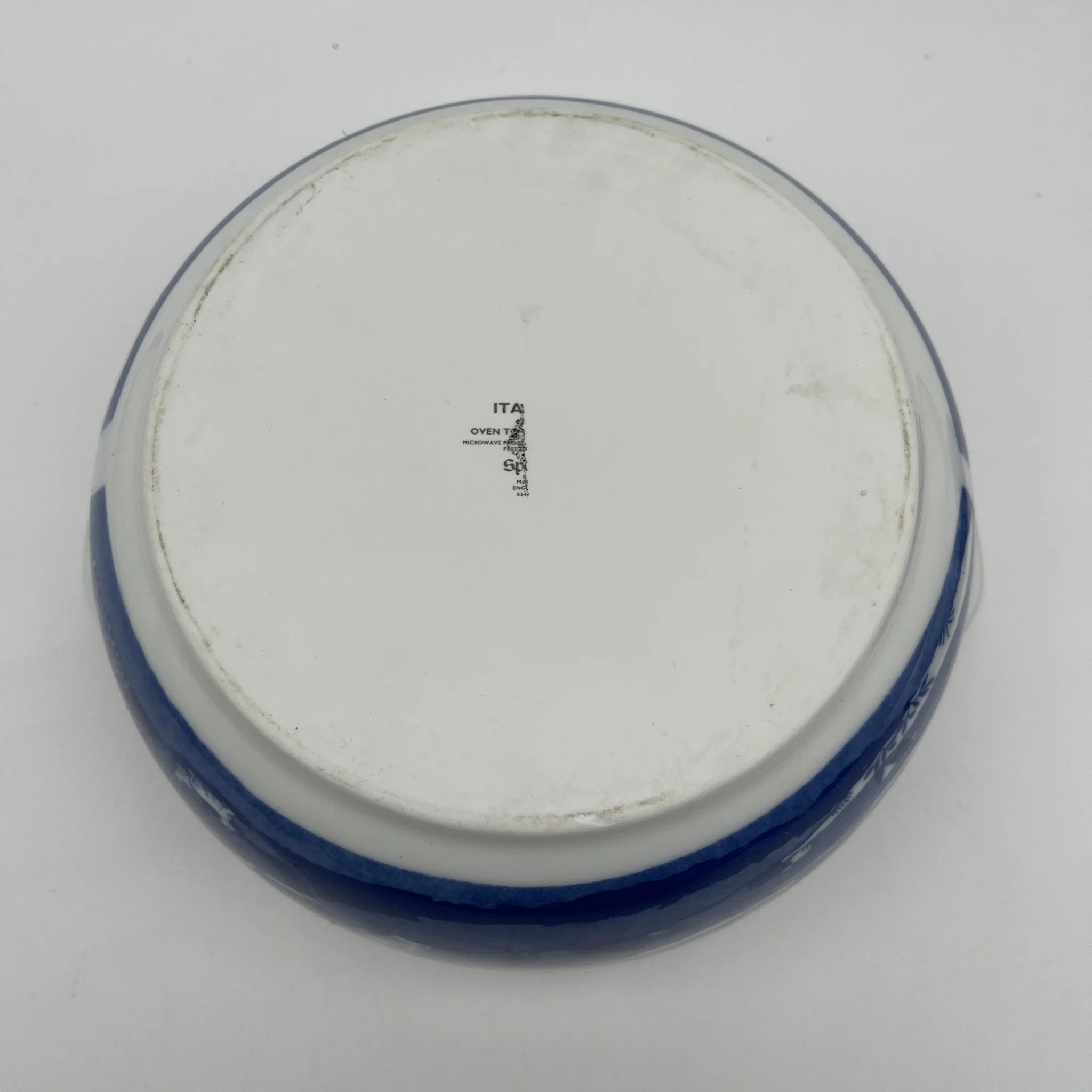 【リユース】 キャセロール (蓋付き深型グラタン皿) / Spode (スポード) / Blue Italian / 1990-2000年代 / 陶器 / イギリス / ブルー&ホワイト, 銅版転写, 古代ローマ遺跡