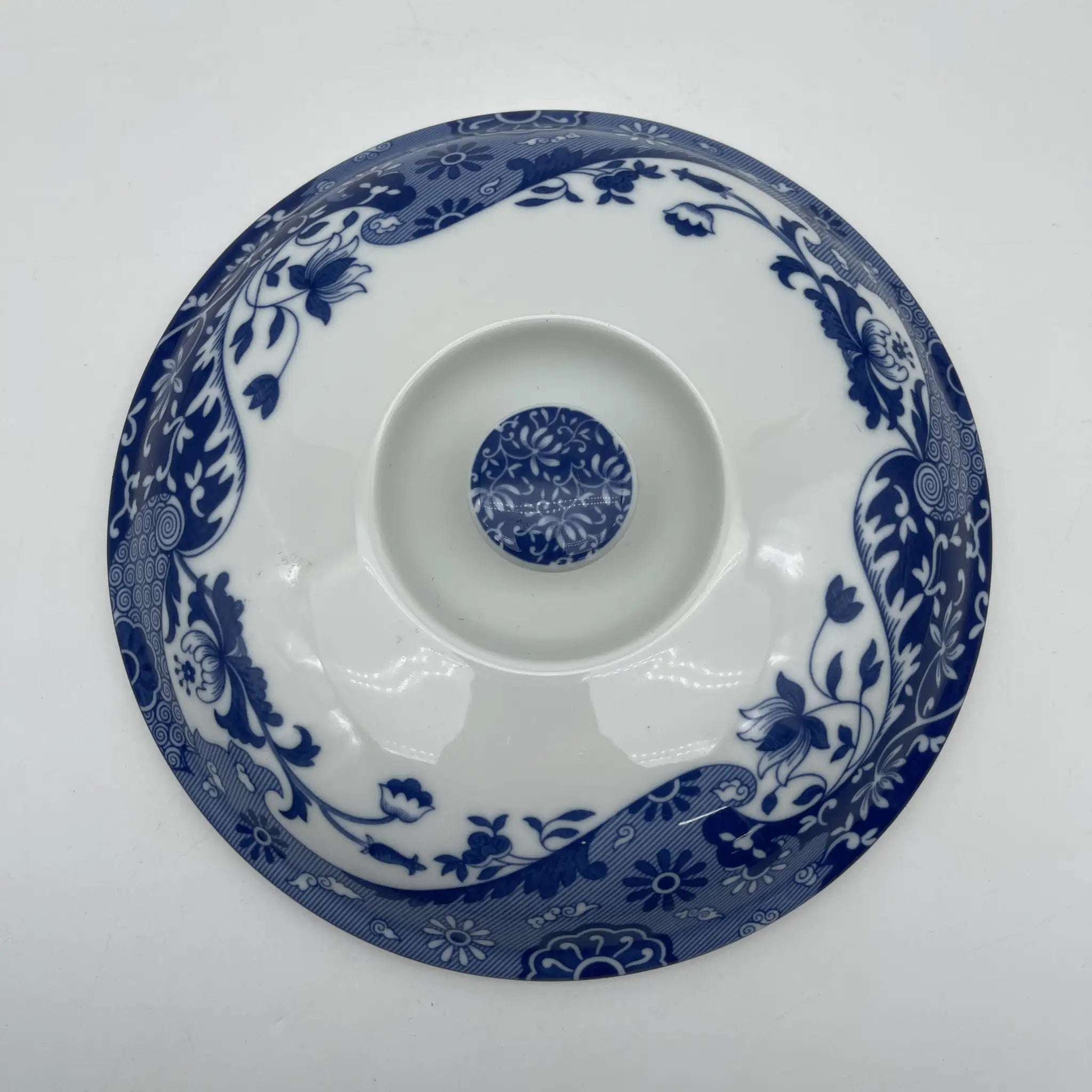 【リユース】 キャセロール (蓋付き深型グラタン皿) / Spode (スポード) / Blue Italian / 1990-2000年代 / 陶器 / イギリス / ブルー&ホワイト, 銅版転写, 古代ローマ遺跡