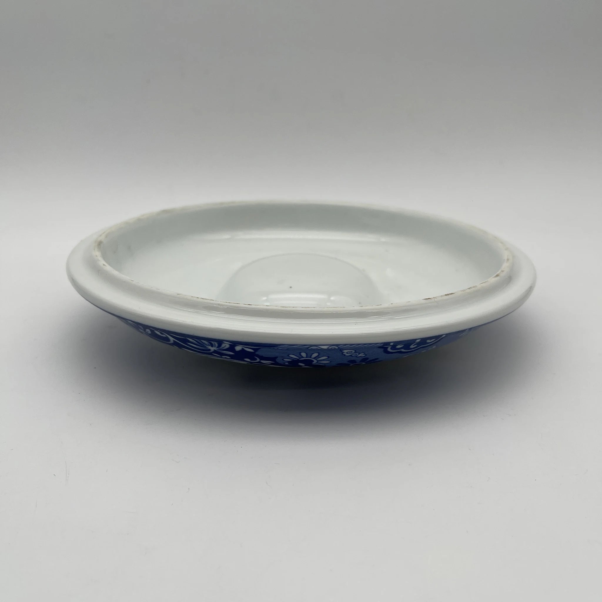 【リユース】 キャセロール (蓋付き深型グラタン皿) / Spode (スポード) / Blue Italian / 1990-2000年代 / 陶器 / イギリス / ブルー&ホワイト, 銅版転写, 古代ローマ遺跡
