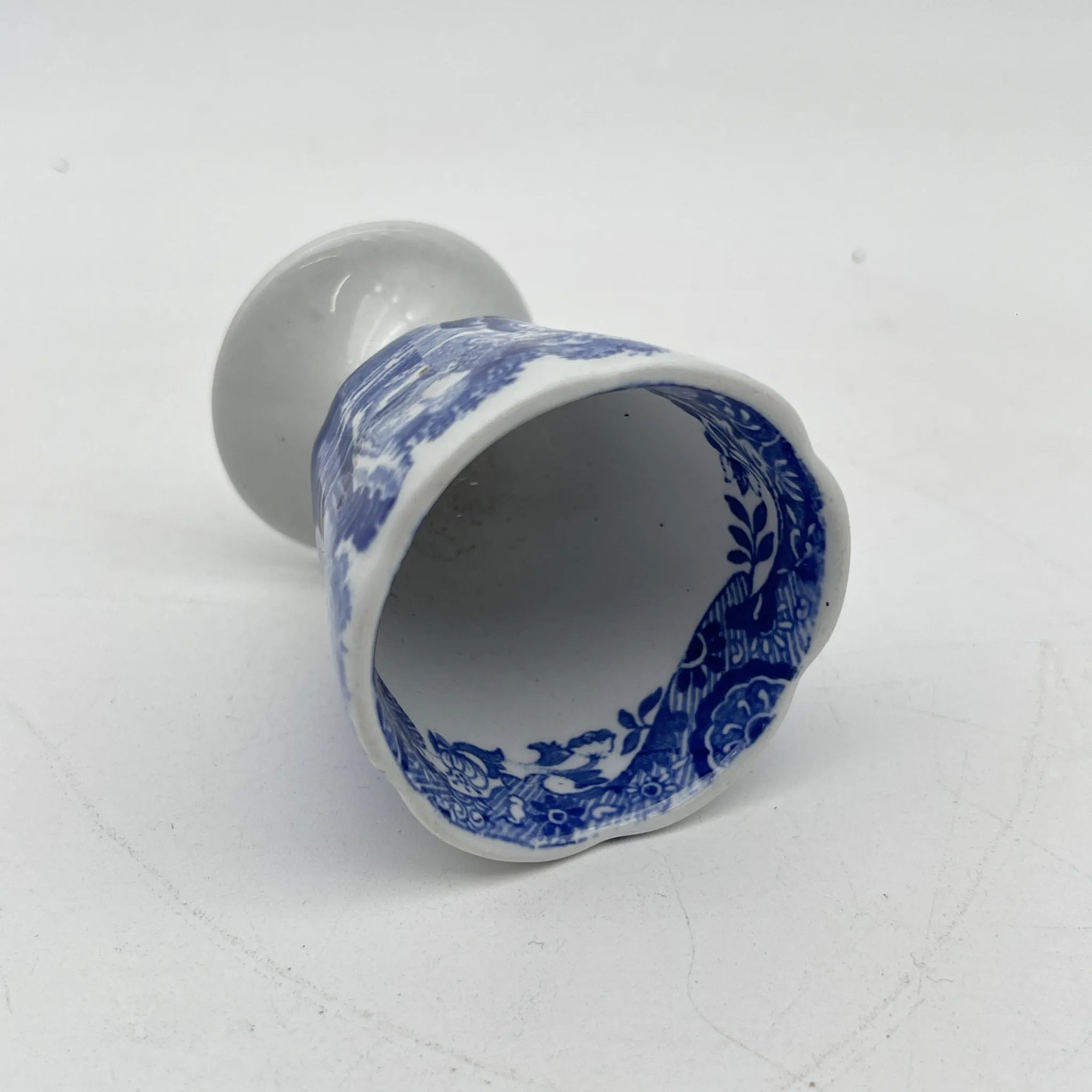 【アンティーク】 エッグスタンド / Spode (スポード) / Blue Italian / 1890-1920年代 / 陶器 / イギリス / ブルー&ホワイト, 銅版転写, 古代ローマ遺跡