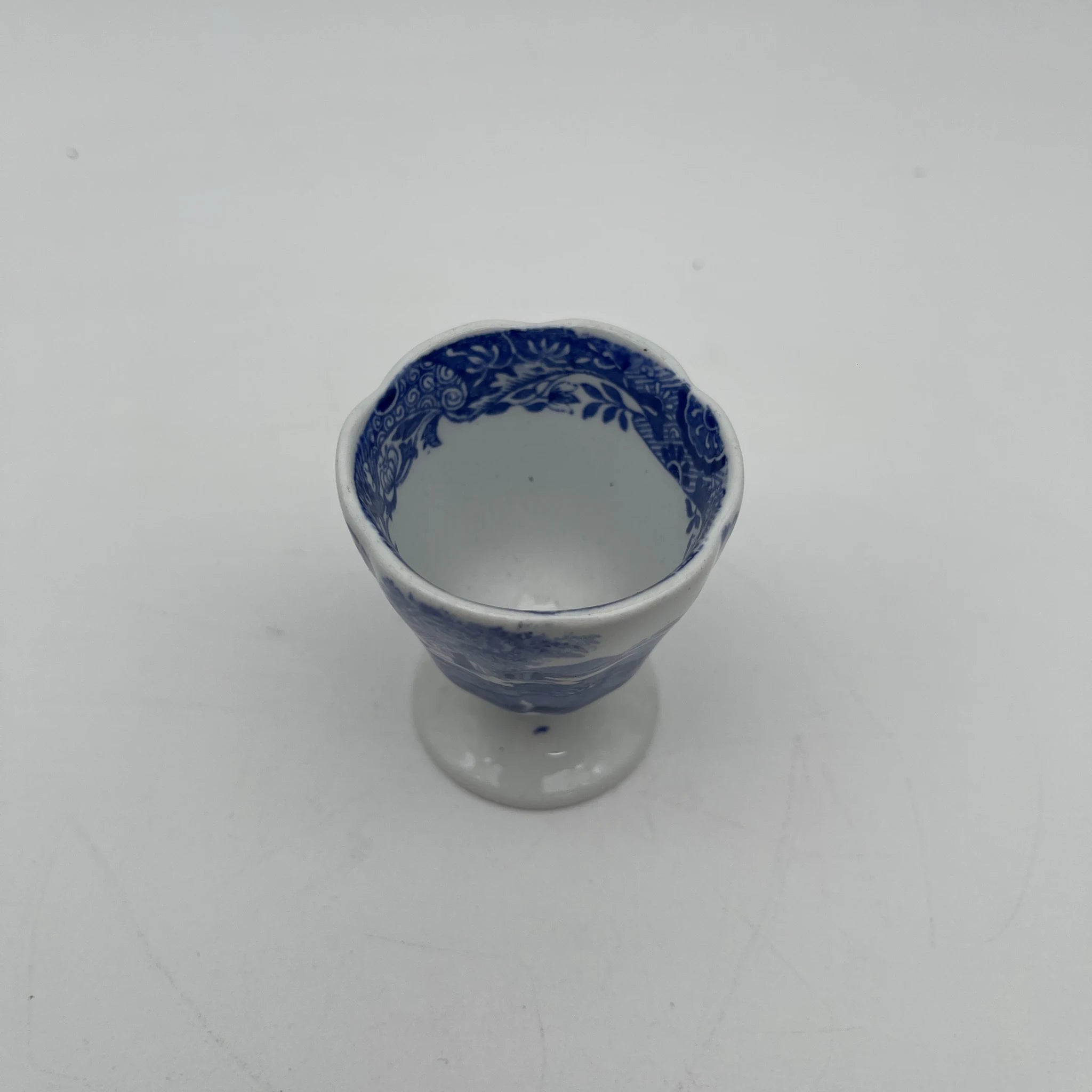【アンティーク】 エッグスタンド / Spode (スポード) / Blue Italian / 1890-1920年代 / 陶器 / イギリス / ブルー&ホワイト, 銅版転写, 古代ローマ遺跡