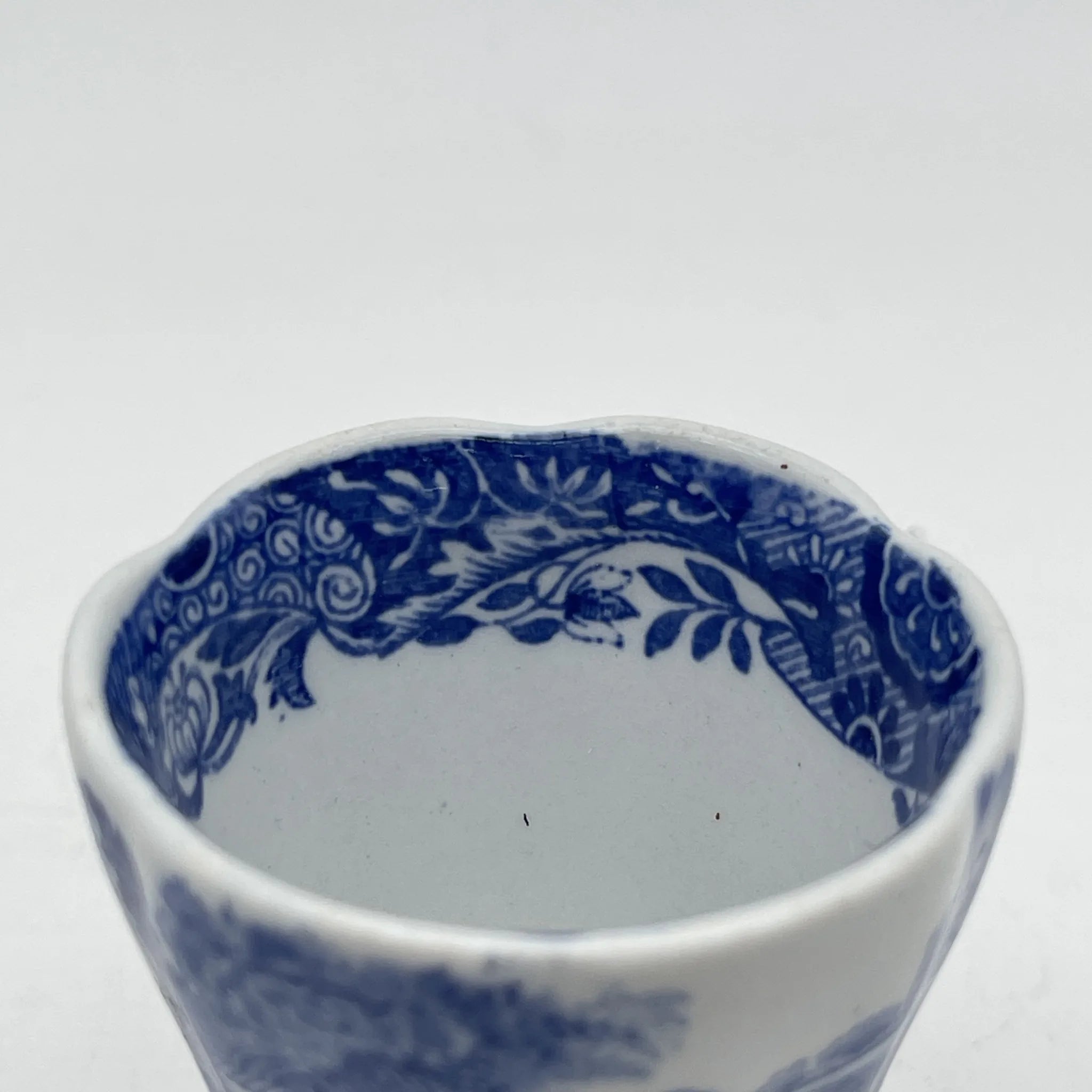 【アンティーク】 エッグスタンド / Spode (スポード) / Blue Italian / 1890-1920年代 / 陶器 / イギリス / ブルー&ホワイト, 銅版転写, 古代ローマ遺跡