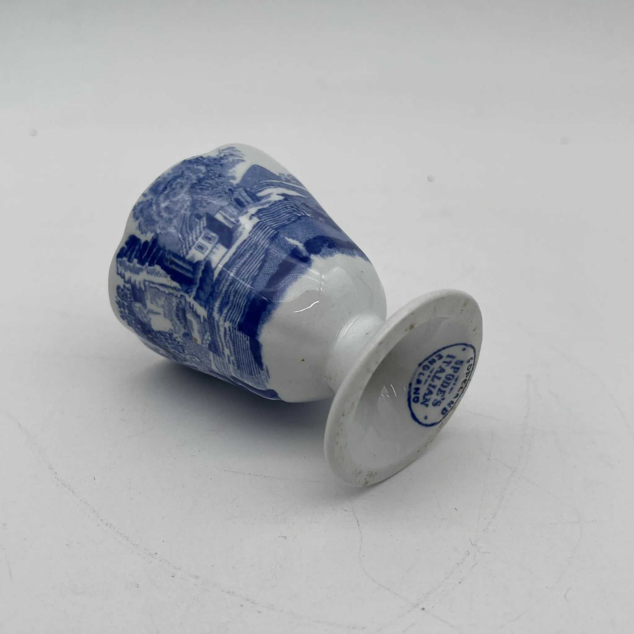 【アンティーク】 エッグスタンド / Spode (スポード) / Blue Italian / 1890-1920年代 / 陶器 / イギリス / ブルー&ホワイト, 銅版転写, 古代ローマ遺跡
