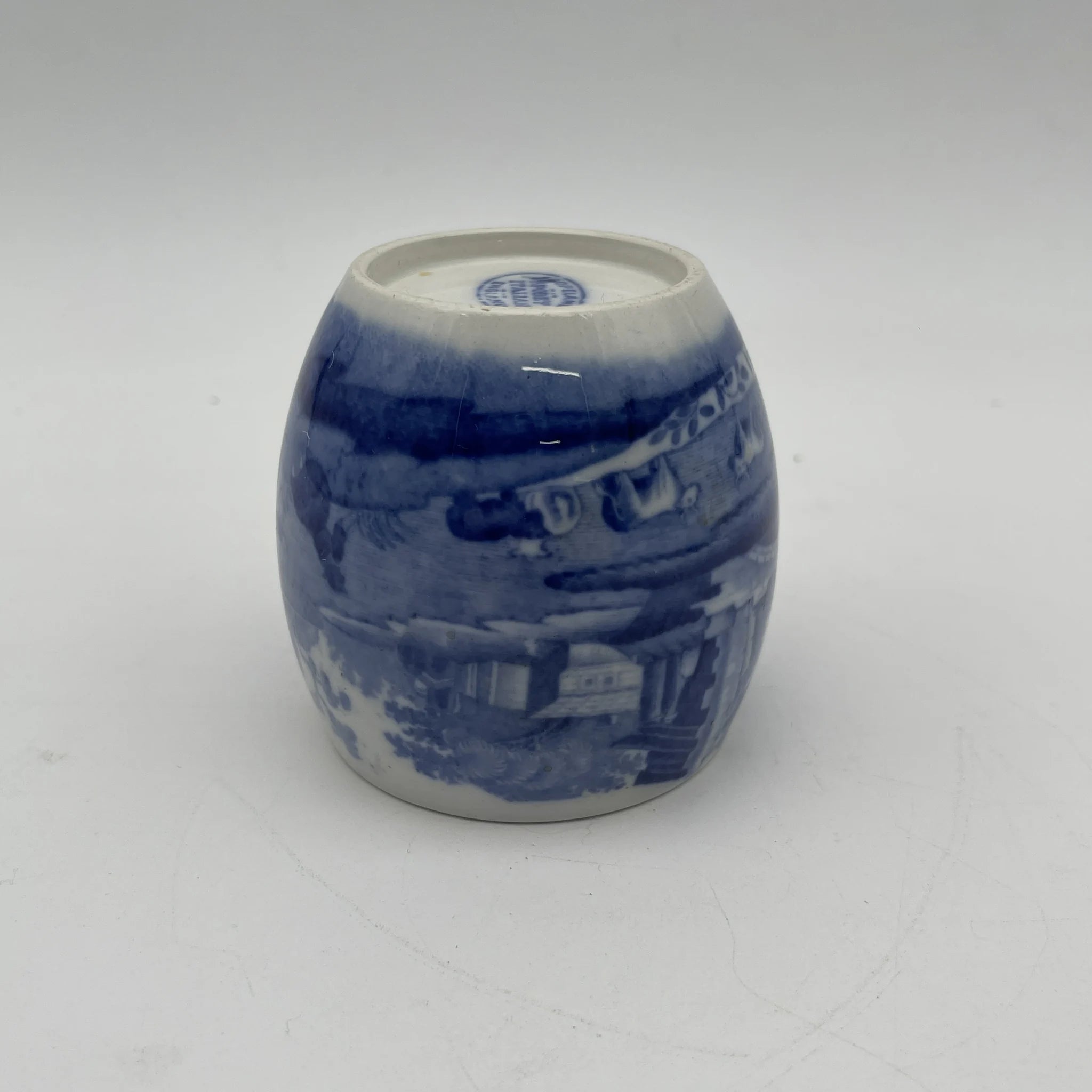 【アンティーク】 シュガーボウル (シュガーポット) / Spode (スポード) / Blue Italian / 1890-1920年代 / 陶器 / イギリス / ブルー&ホワイト, 銅版転写, 古代ローマ遺跡