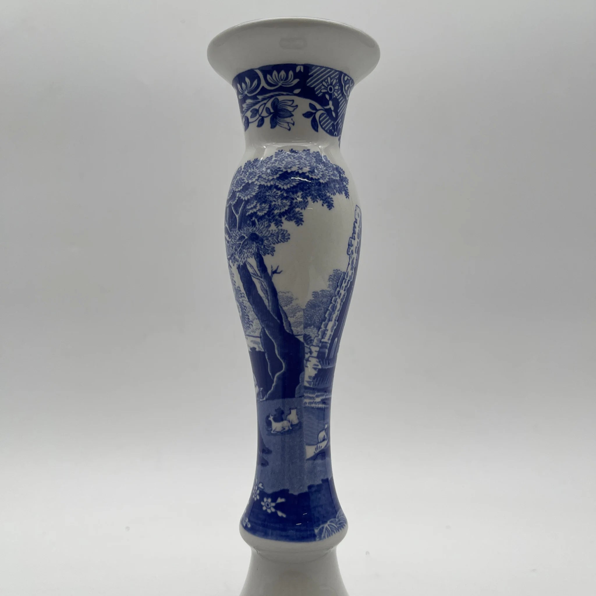 【复古】烛台/ Spode / Blue Italian / 1990-2000年代/陶器/英国/蓝&白,铜版转印, 古罗马遗址