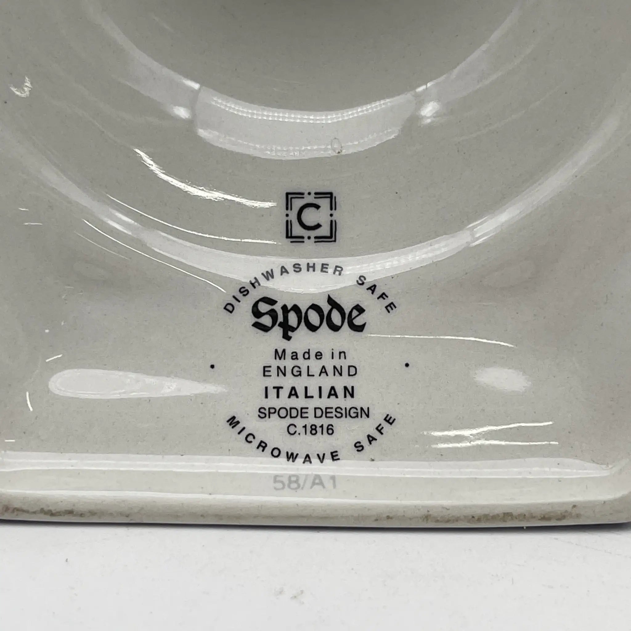 【复古】烛台/ Spode / Blue Italian / 1990-2000年代/陶器/英国/蓝&白,铜版转印, 古罗马遗址