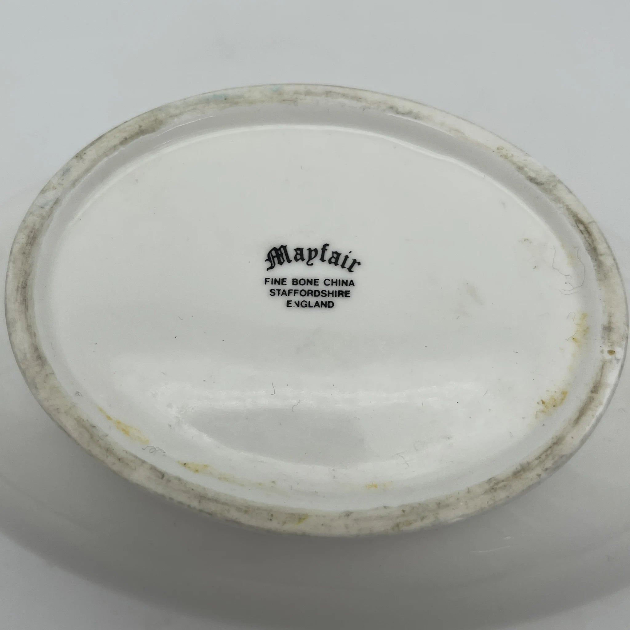 【复古】灰船(socier / source boat) / Mayfair / 1950-1980年代(推测)/ Fine Bone China /英国/ 小花图案,柔和色调,金彩