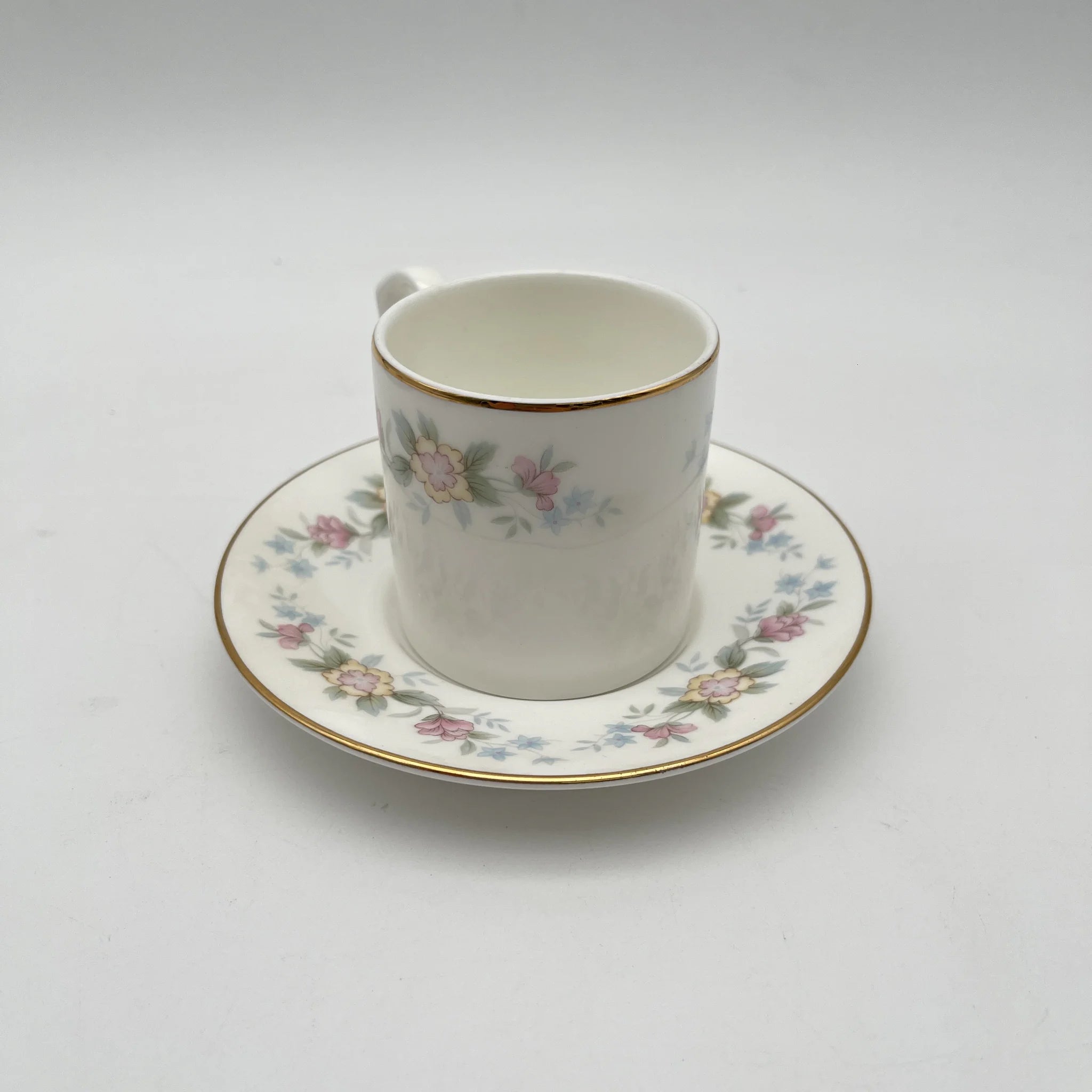 【复古】咖啡杯&茶托2p / Mayfair (Mayfair) / 1950-1980年代(推测)/ Fine Bone China /英国/小花花样, 柔和色调,金彩