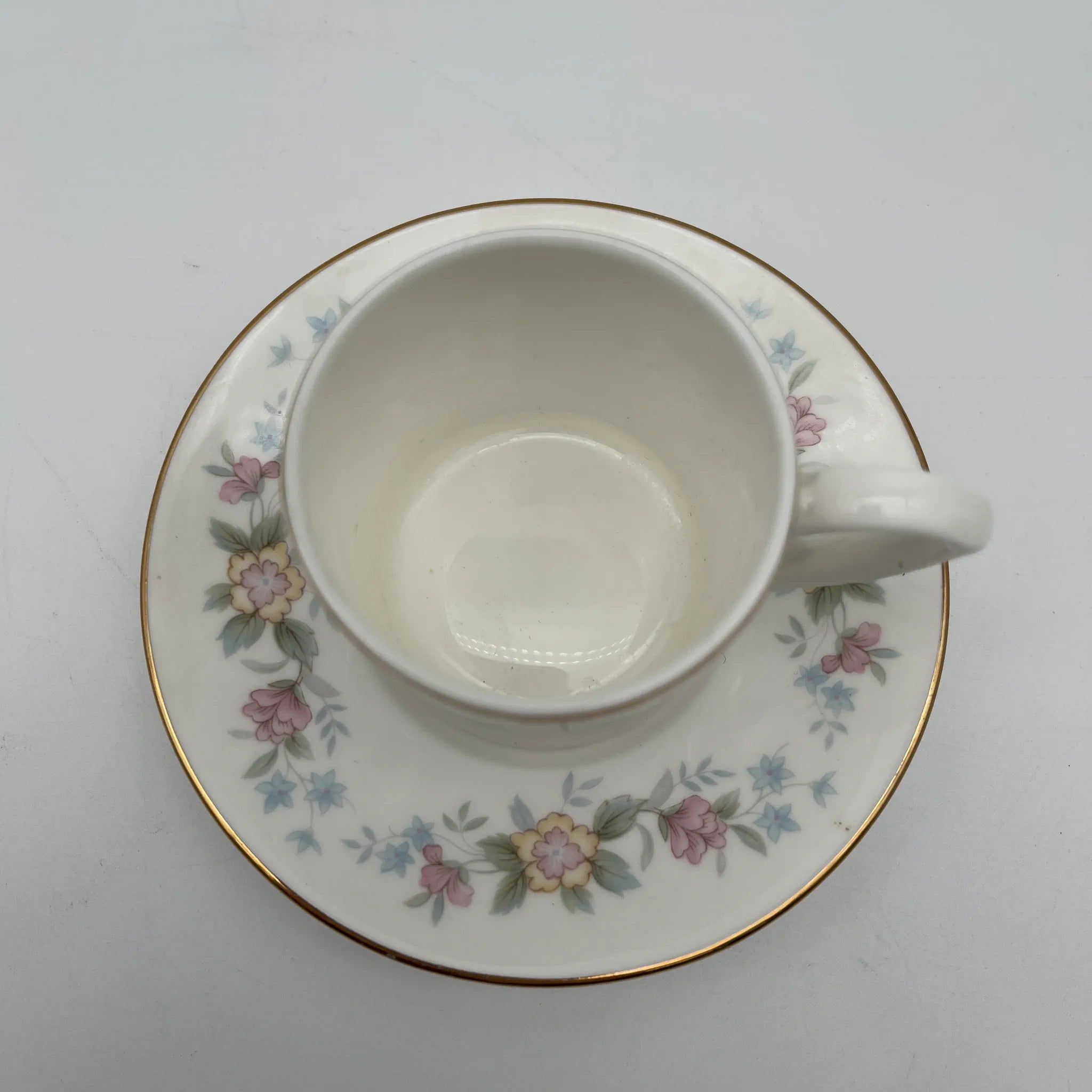 【复古】咖啡杯&茶托2p / Mayfair (Mayfair) / 1950-1980年代(推测)/ Fine Bone China /英国/小花花样, 柔和色调,金彩
