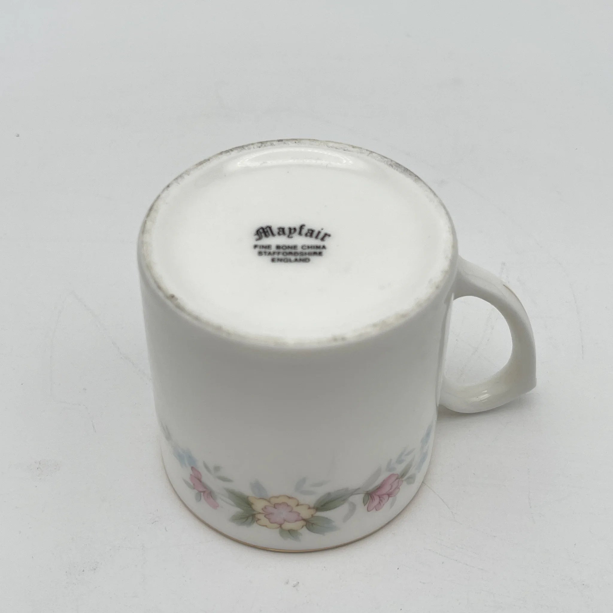 【复古】咖啡杯&茶托2p / Mayfair (Mayfair) / 1950-1980年代(推测)/ Fine Bone China /英国/小花花样, 柔和色调,金彩