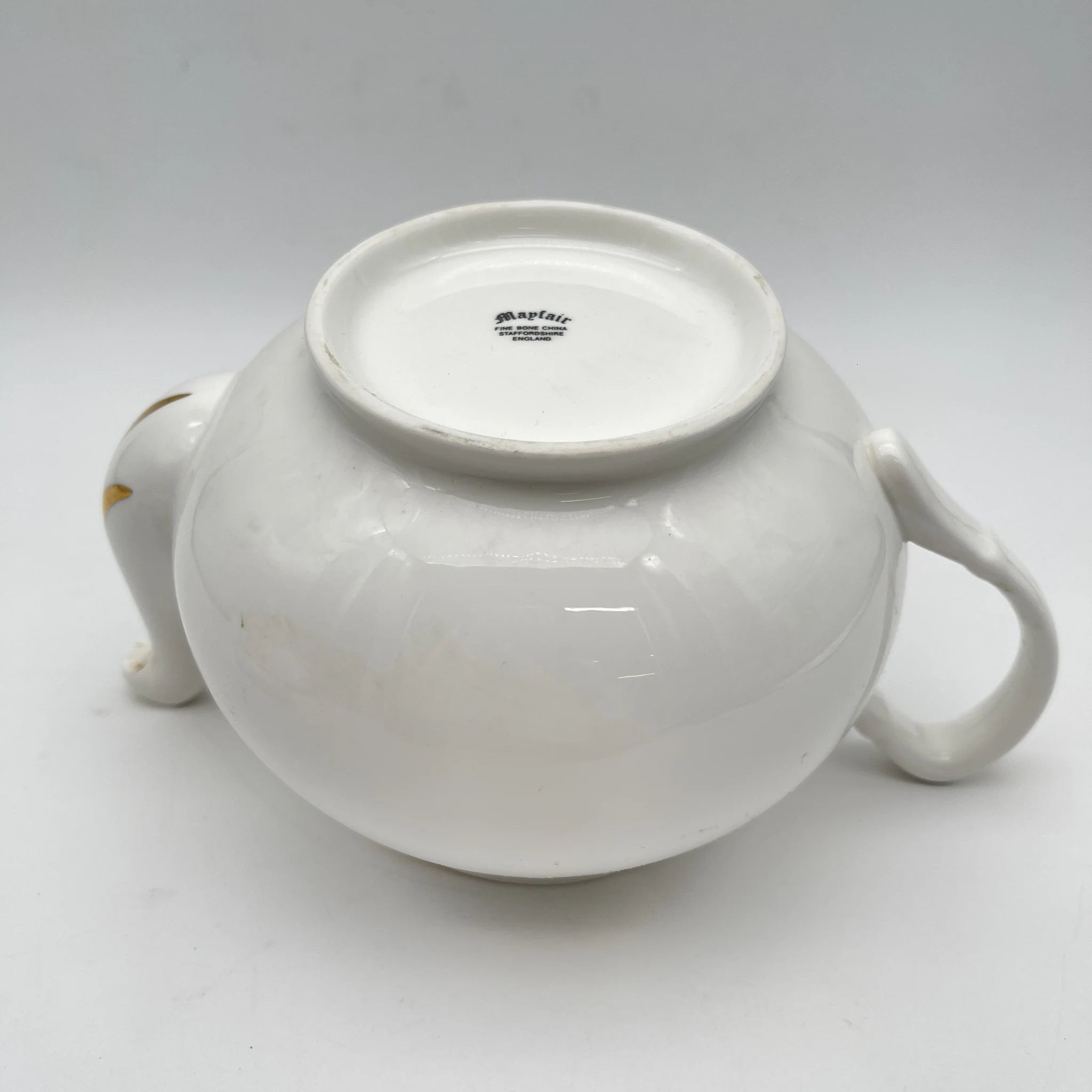 【复古】茶壶/ Mayfair (Mayfair) / 1950-1980年代(推定)/ Fine Bone China /英国/小花图案,柔和色调,金彩