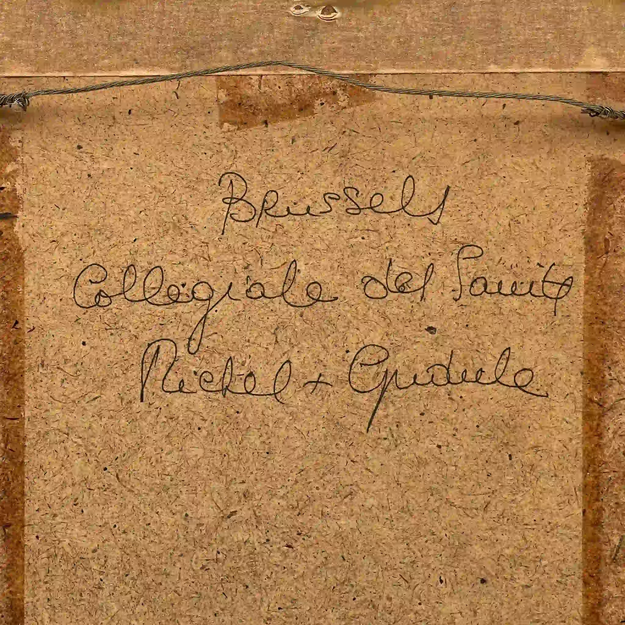 【复古】复制品/ w.l. BRUCKMAN /“Brussels Collegiate del Saints Michel + Gudule”/估计20c初/纸/英国 /胶印印刷,爱德华相框