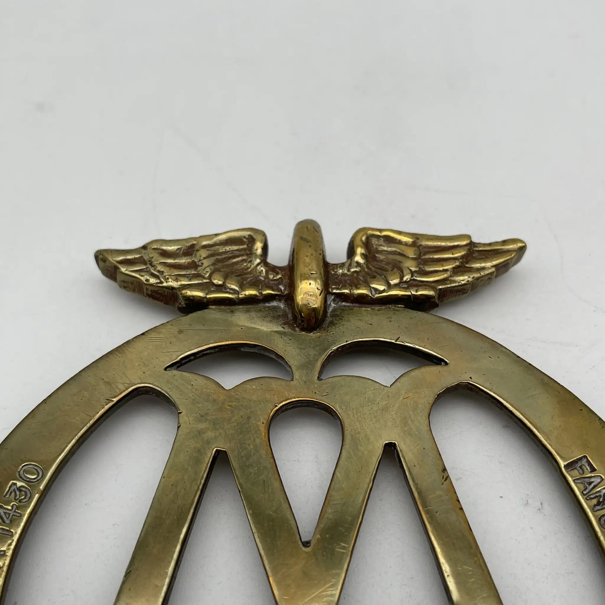 【古董】汽车徽章(格栅徽章)/ The Automobile Association (AA) / 1920年代/黄铜/英国/徽章,序列号