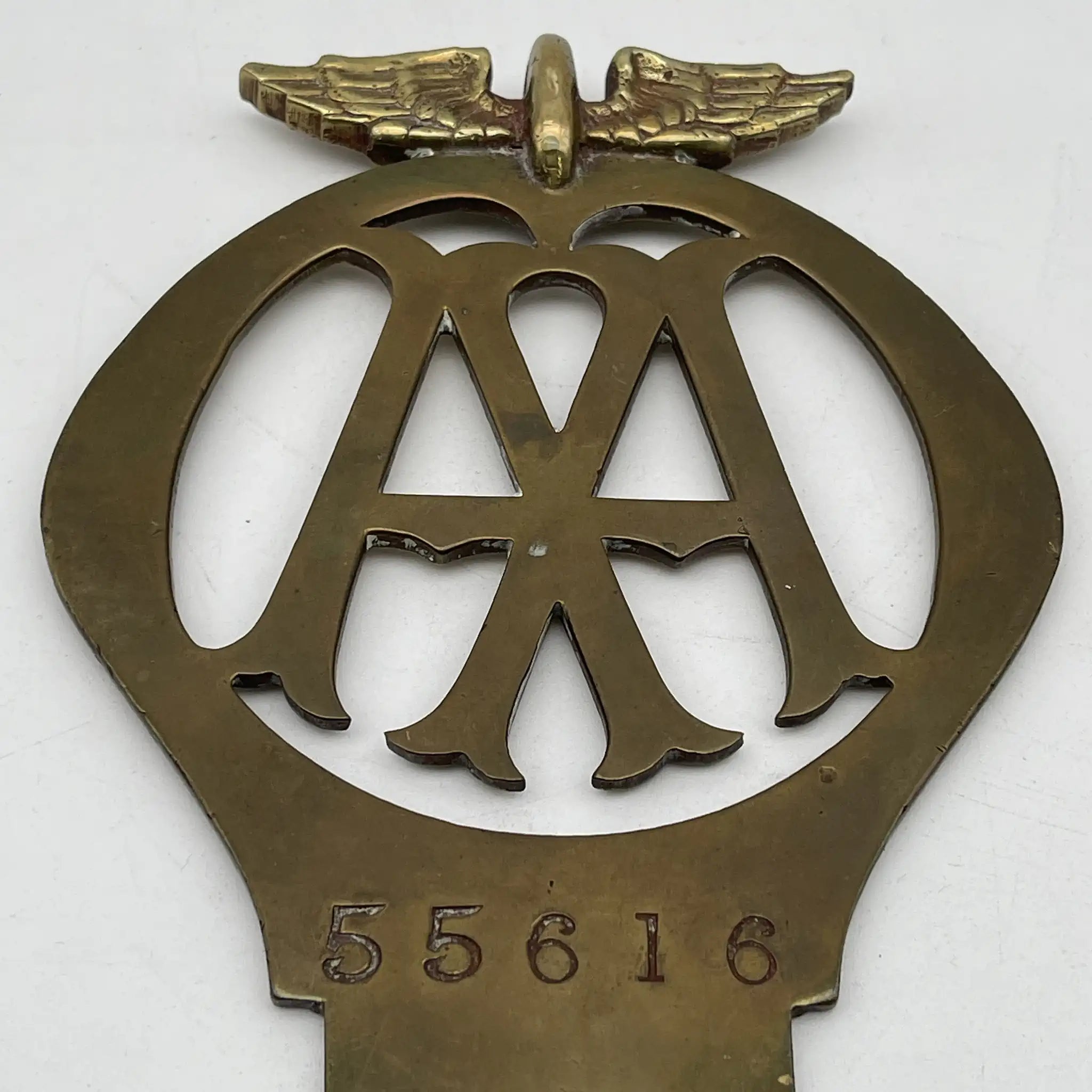 【古董】汽车徽章(格栅徽章)/ The Automobile Association (AA) / 1920年代/黄铜/英国/徽章,序列号