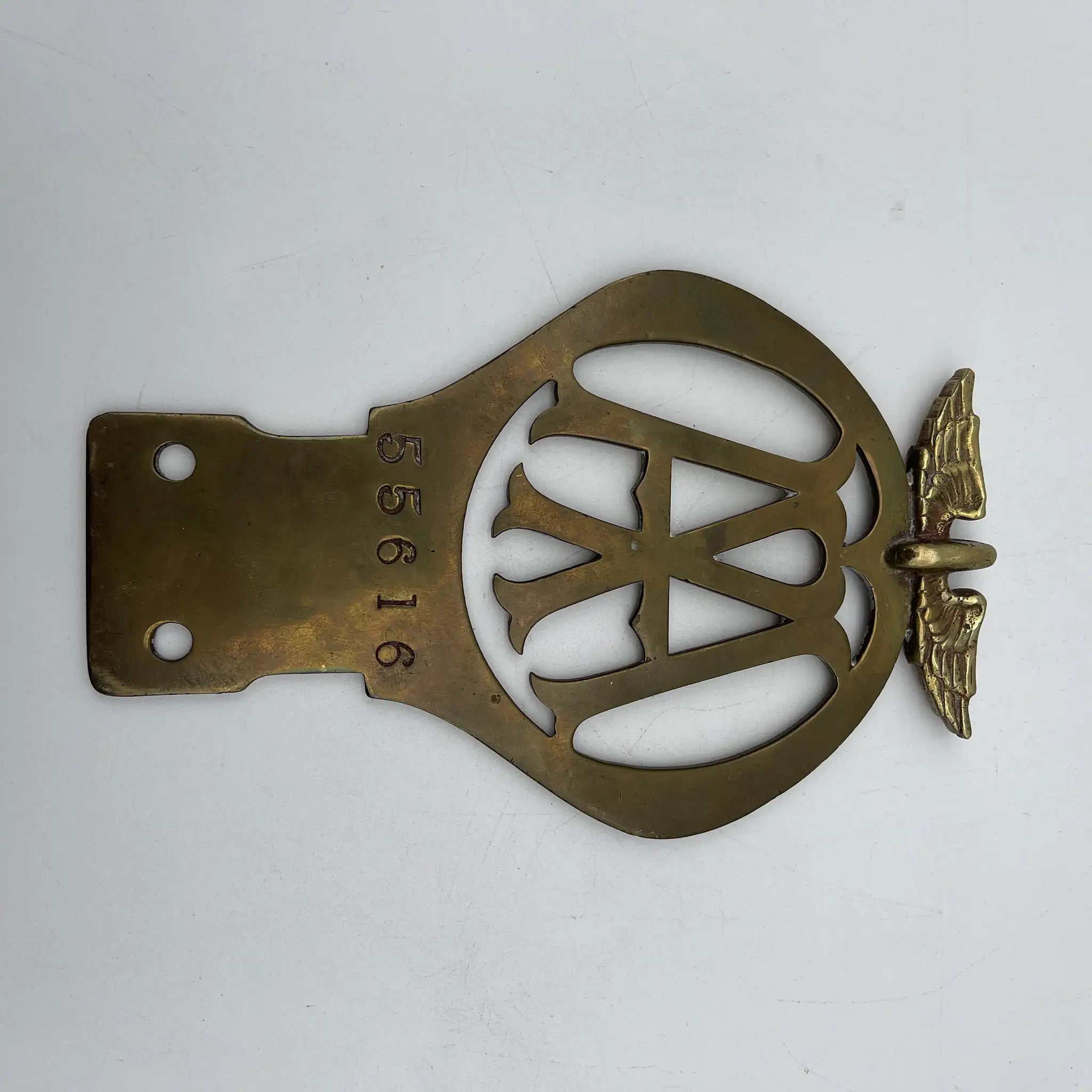 【古董】汽车徽章(格栅徽章)/ The Automobile Association (AA) / 1920年代/黄铜/英国/徽章,序列号