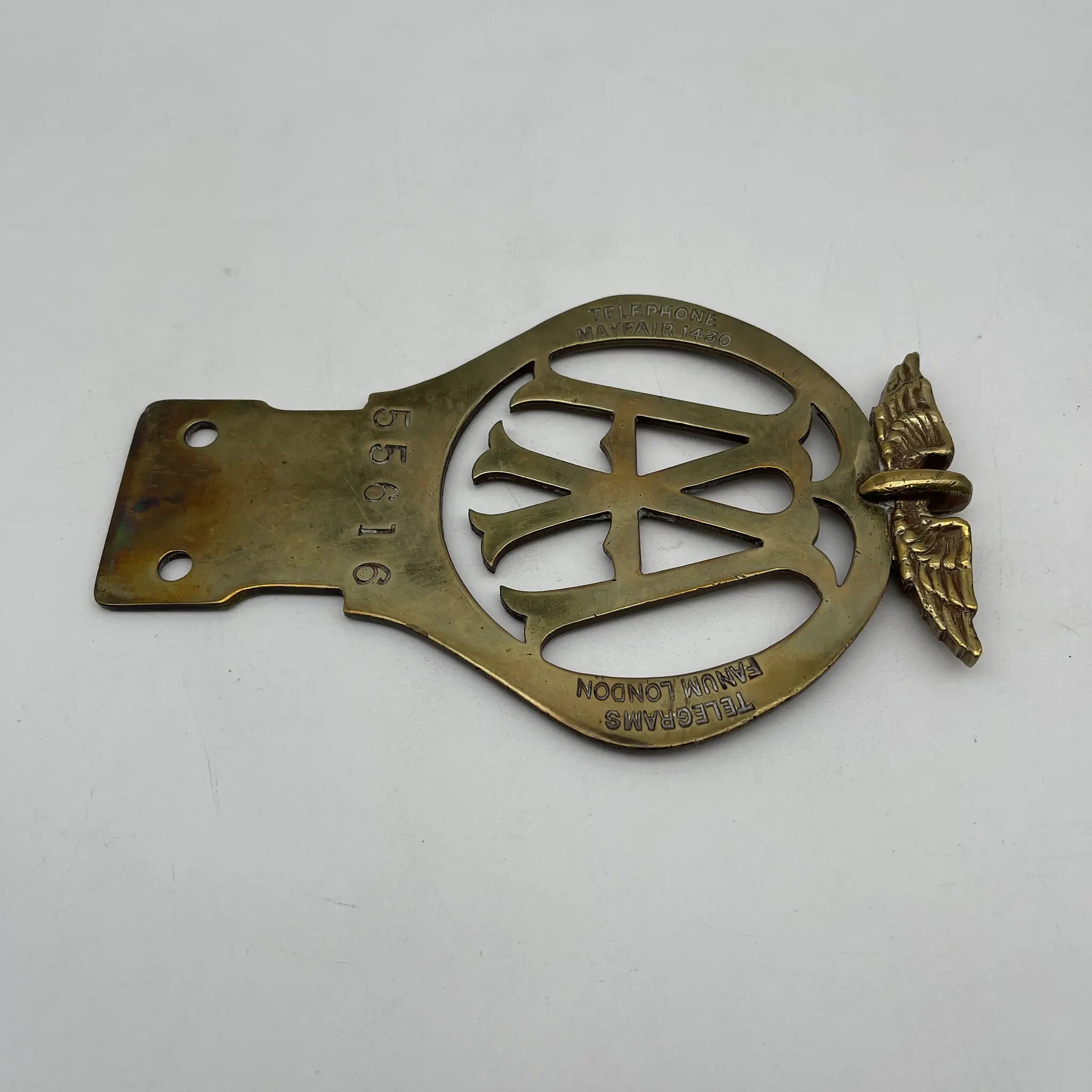 【古董】汽车徽章(格栅徽章)/ The Automobile Association (AA) / 1920年代/黄铜/英国/徽章,序列号