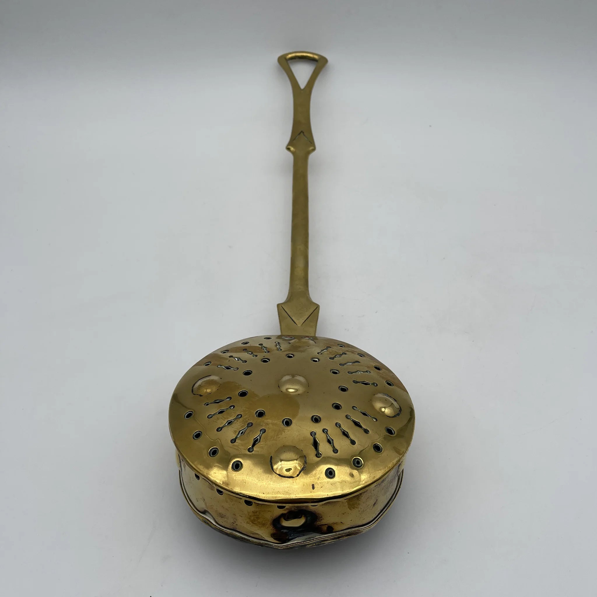 【古董】烤棋坚果/估计20c初/黄铜/英国/消防工具