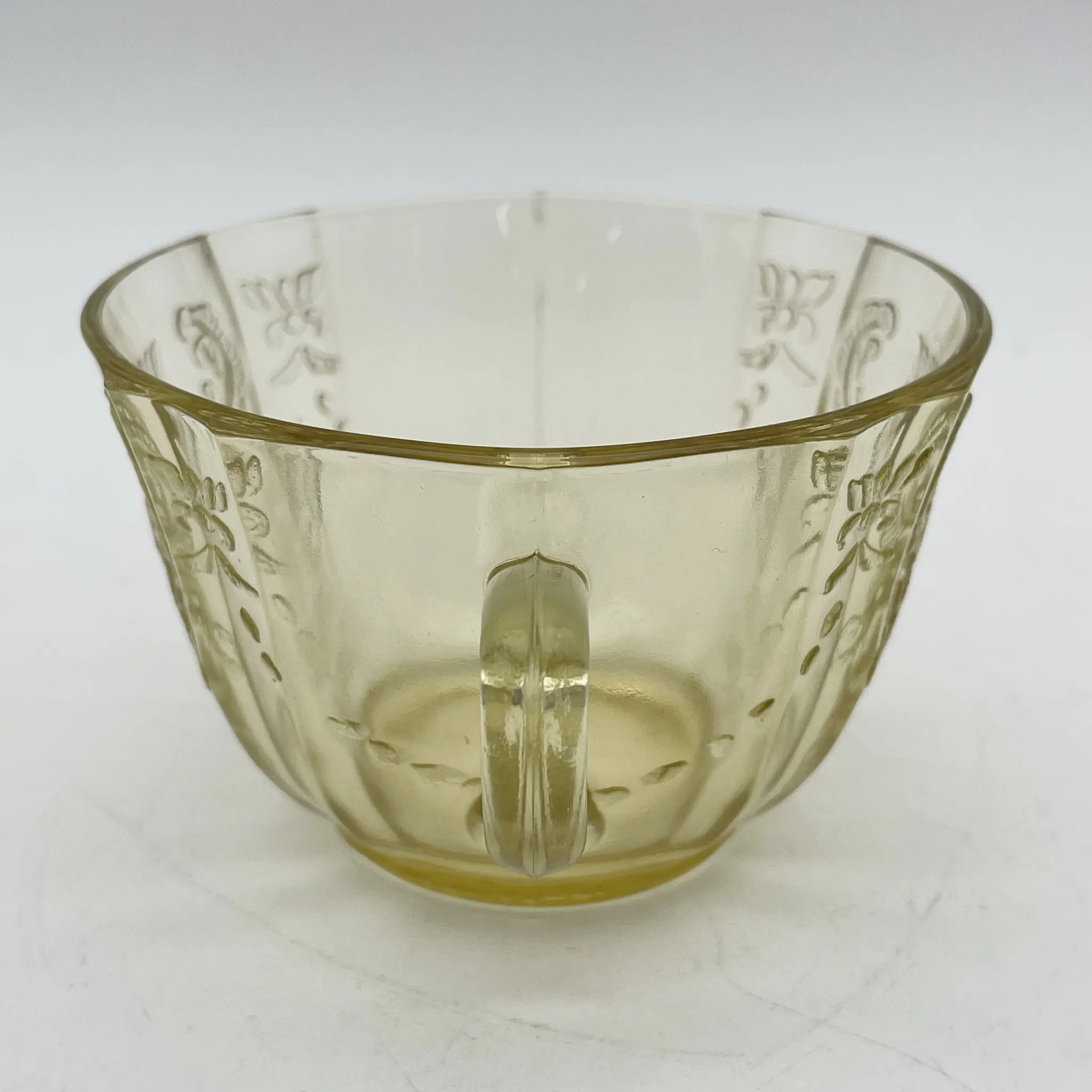 【复古】杯&碟2p / Federal Glass(联邦玻璃)/ Madrid / 1930s /玻璃/美国/解压缩玻璃,压模成型, 琥珀