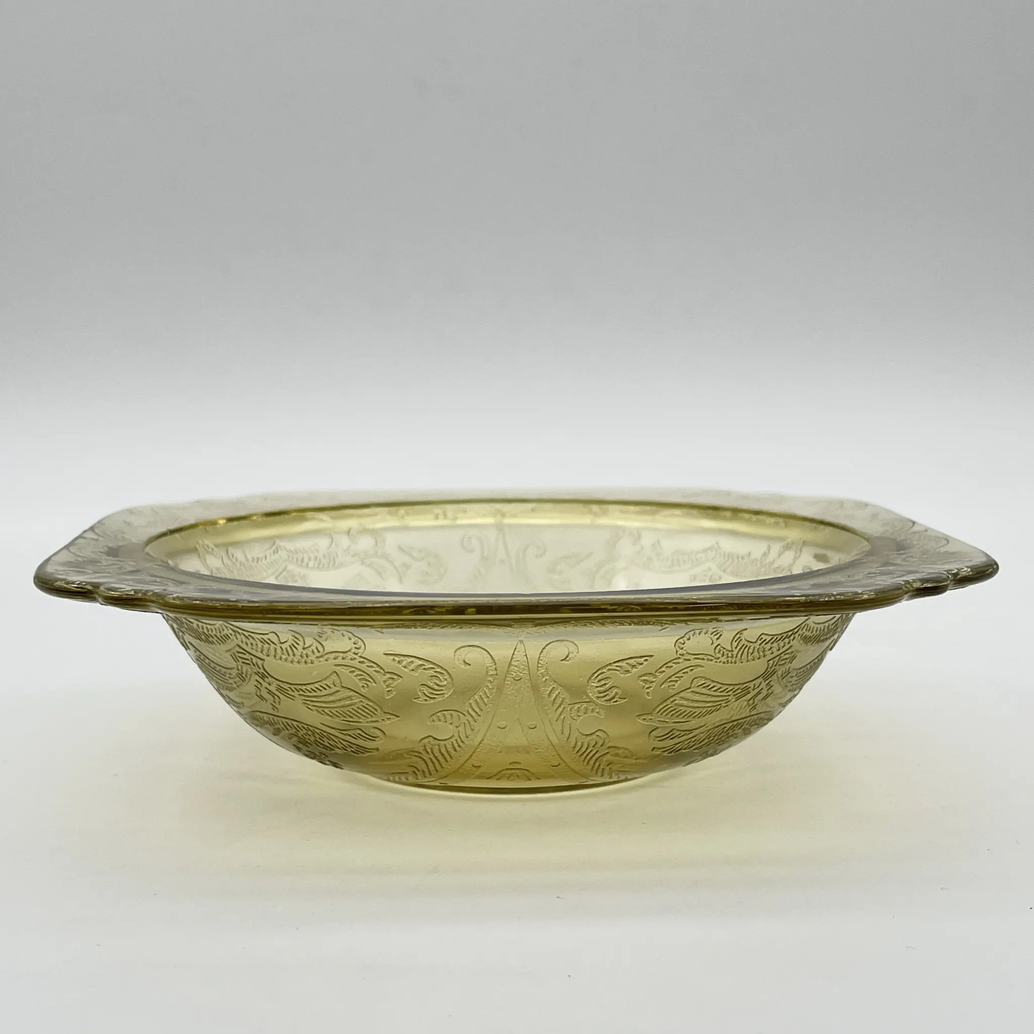 【复古】谷物碗(中碗)/ Federal Glass(联邦玻璃)/ Madrid / Recollection / 1976 /玻璃/美国/ 解压玻璃,压模成型,琥珀