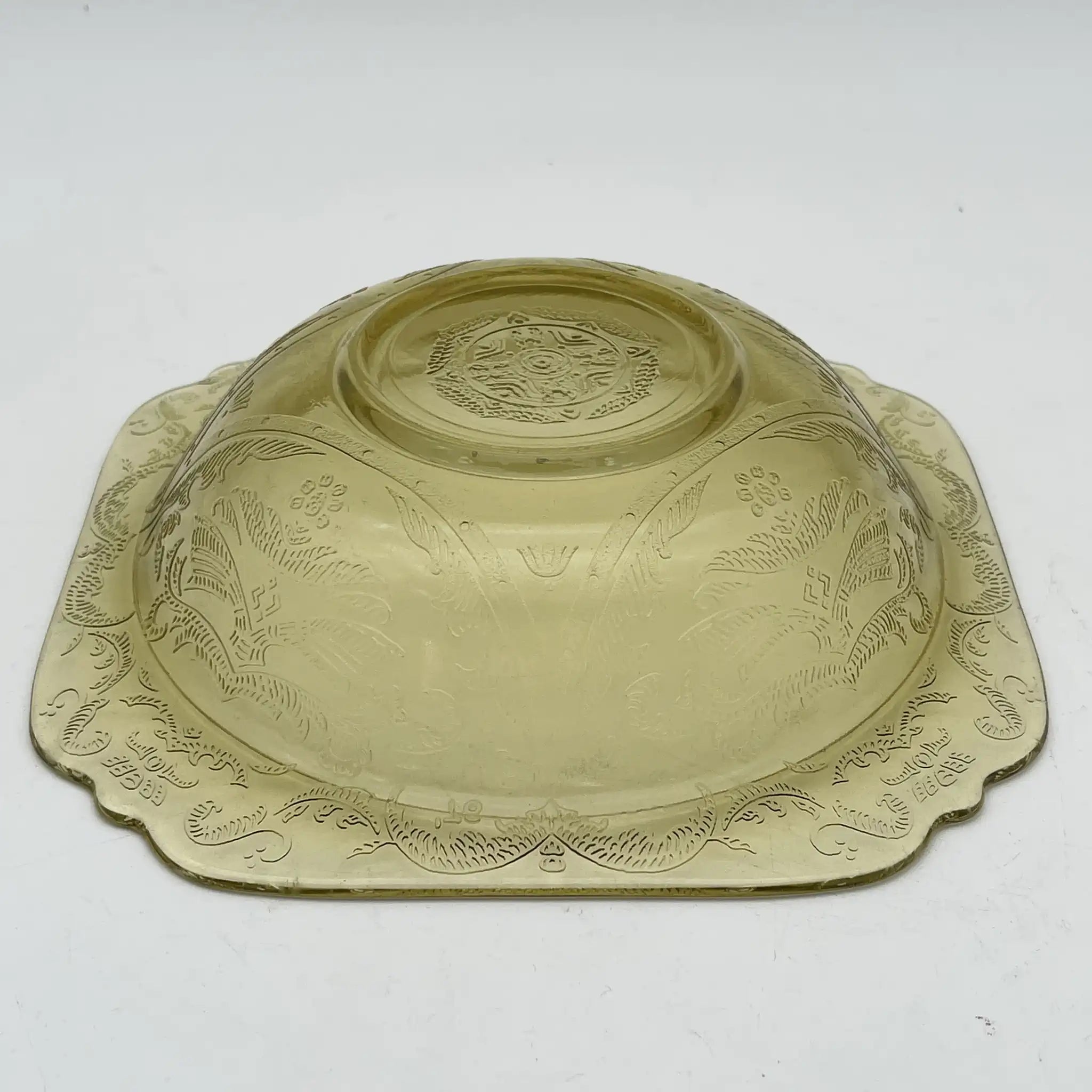 【复古】谷物碗(中碗)/ Federal Glass(联邦玻璃)/ Madrid / Recollection / 1976 /玻璃/美国/ 解压玻璃,压模成型,琥珀