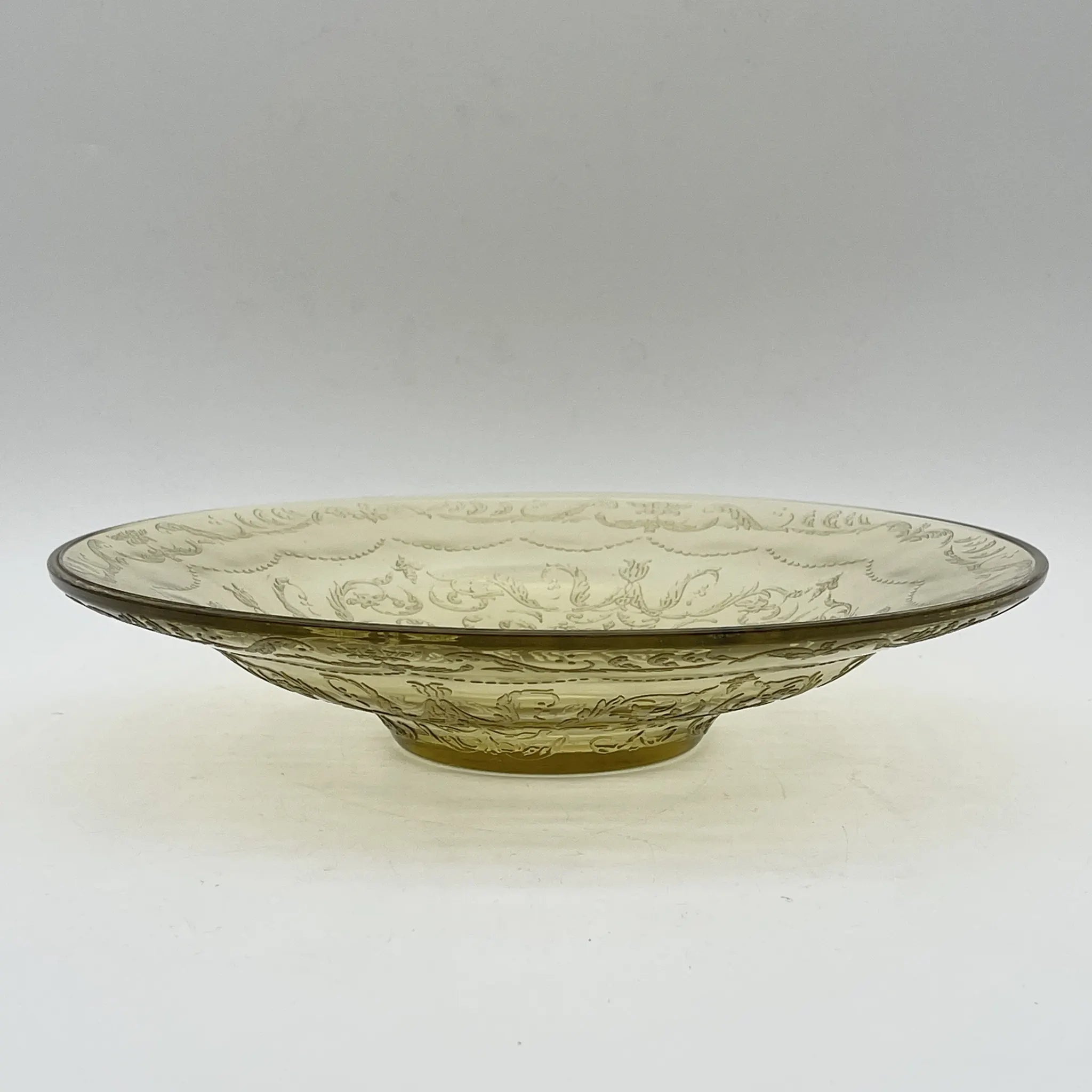 【复古】盘子(大盘子)/ Federal Glass(联邦玻璃)/ Madrid / 1930s /玻璃/美国/解压缩玻璃, 压模成型,琥珀