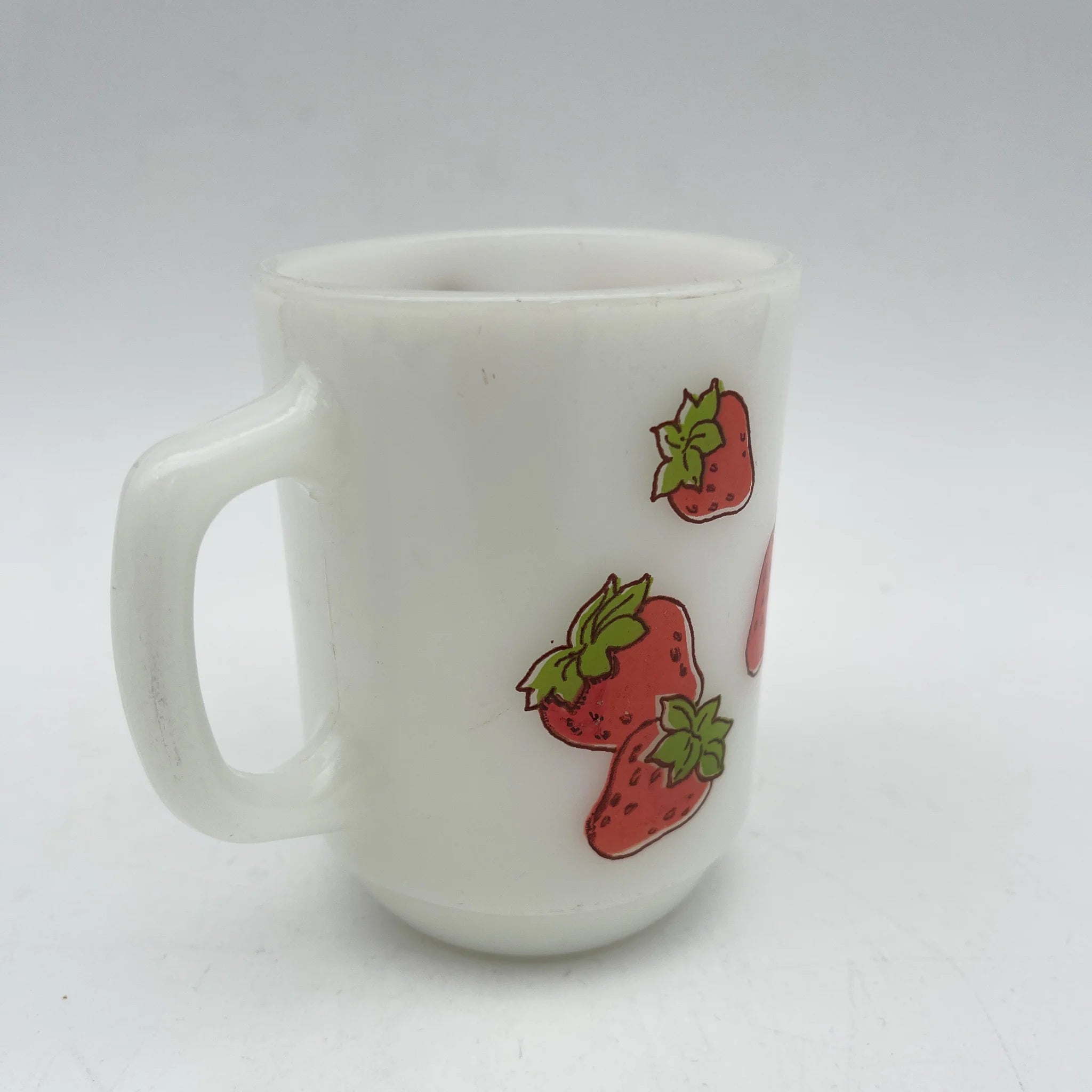 【再利用】马克杯/ Anchor Hocking / Fire-King / Strawberry Shortcake / 1980s /牛奶玻璃/ 美国/堆叠杯,印刷设计