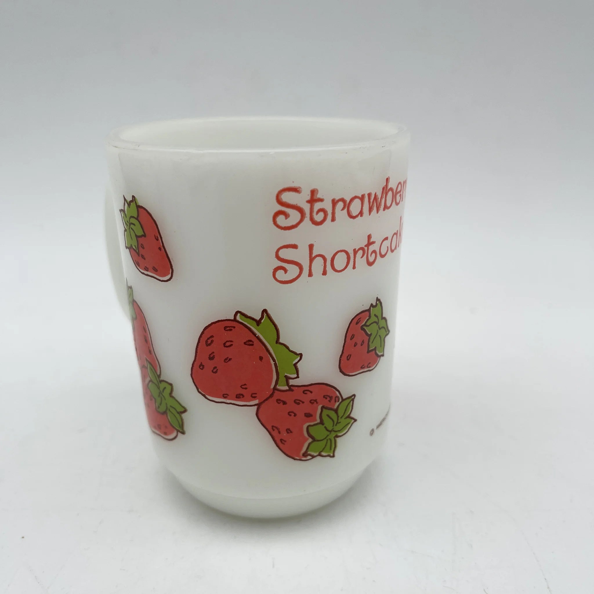 【再利用】马克杯/ Anchor Hocking / Fire-King / Strawberry Shortcake / 1980s /牛奶玻璃/ 美国/堆叠杯,印刷设计