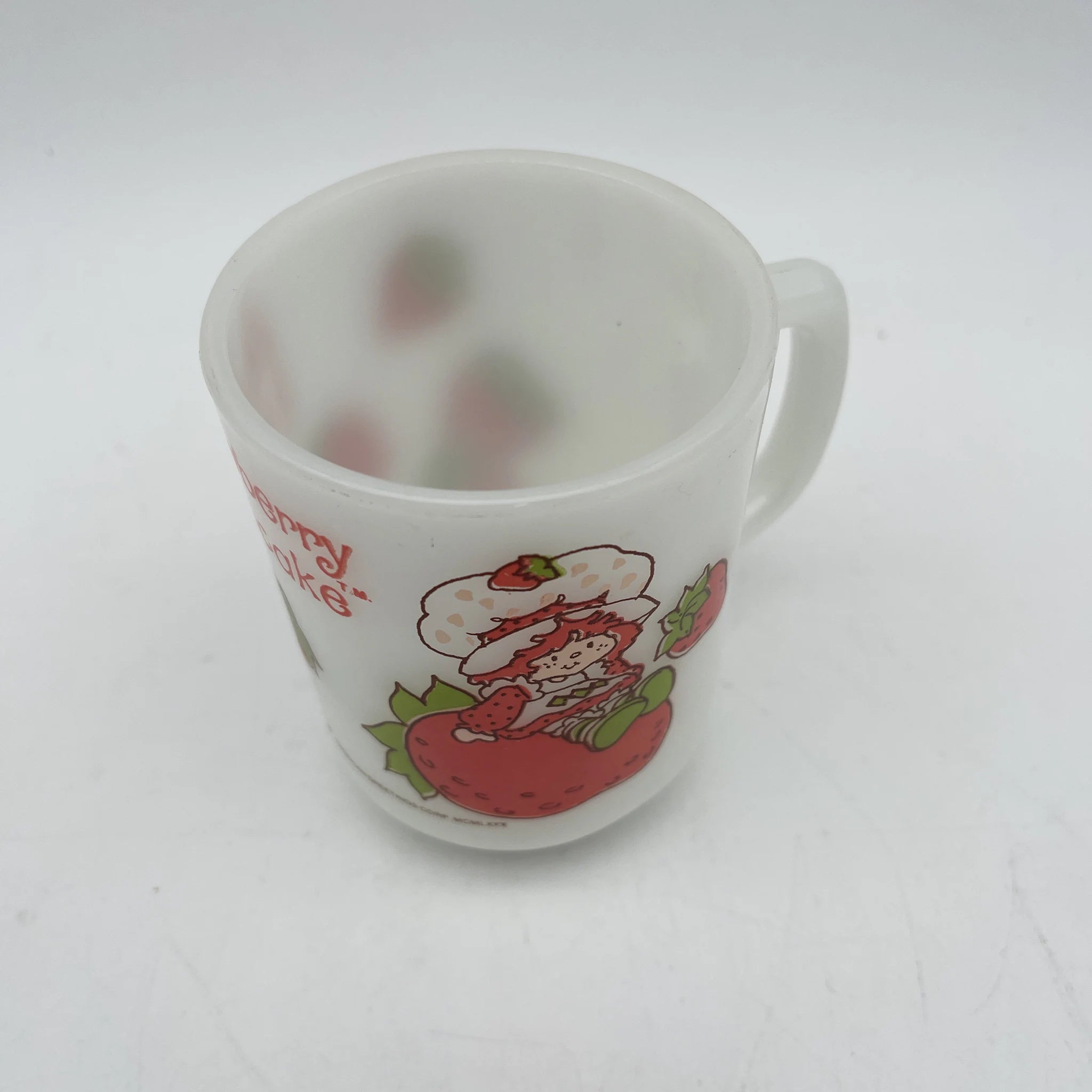 【再利用】马克杯/ Anchor Hocking / Fire-King / Strawberry Shortcake / 1980s /牛奶玻璃/ 美国/堆叠杯,印刷设计