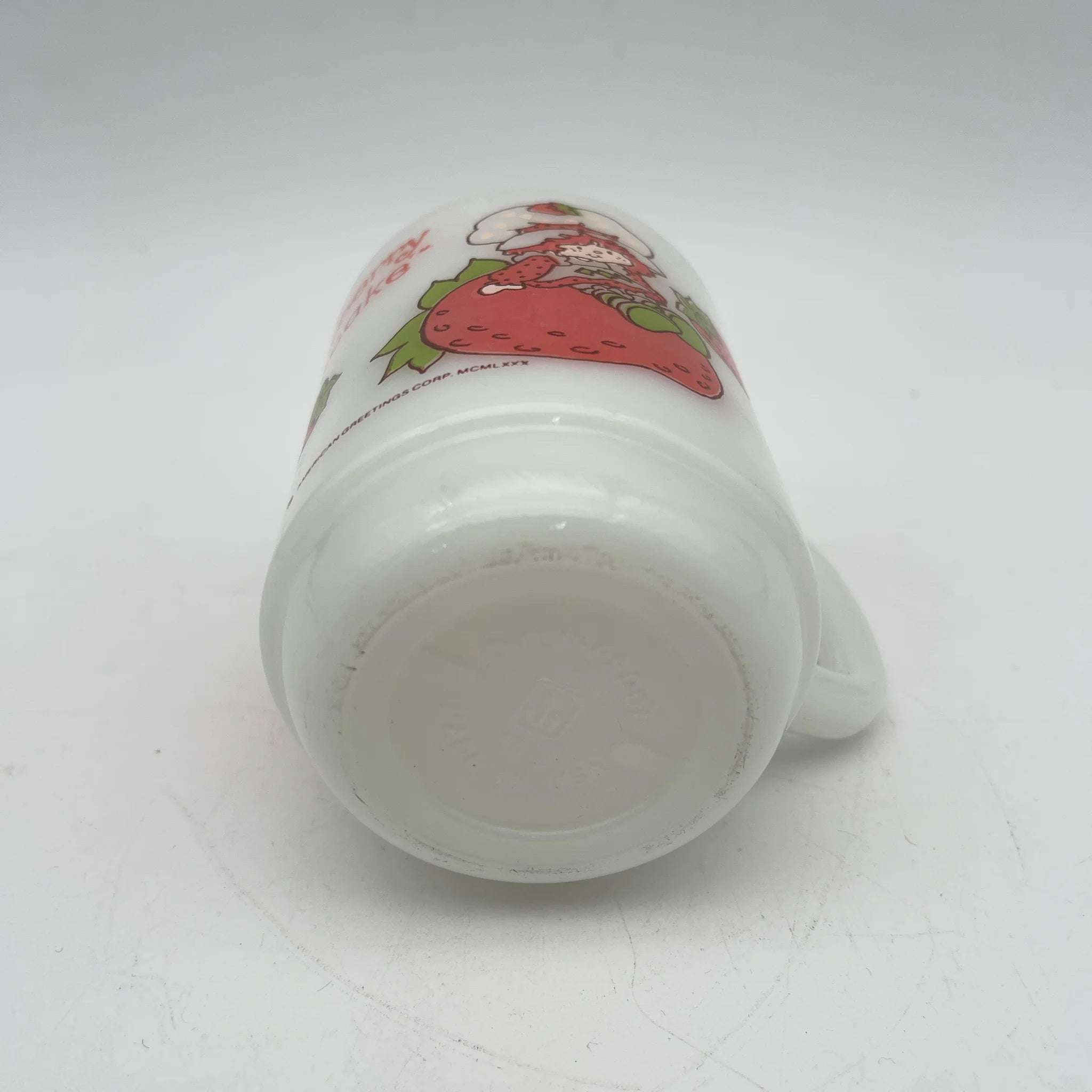 【再利用】马克杯/ Anchor Hocking / Fire-King / Strawberry Shortcake / 1980s /牛奶玻璃/ 美国/堆叠杯,印刷设计