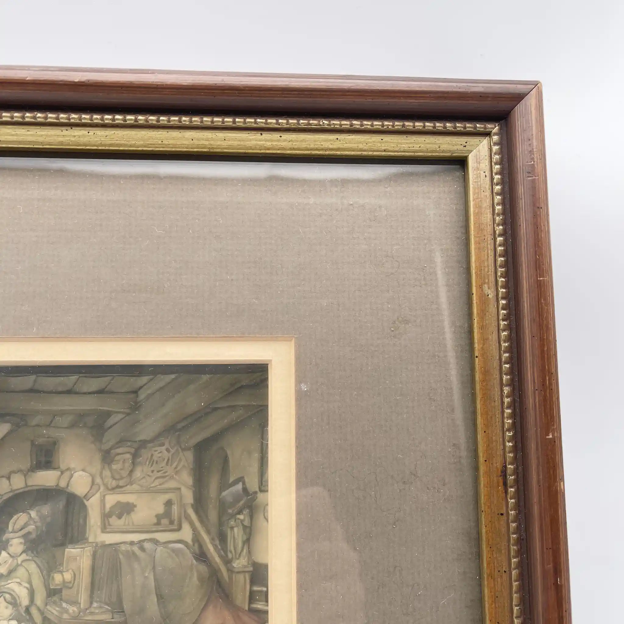 【复古】暗影盒(艺术框架)/原画:Anton Pieck /推测1970-1980s /木制/美国/ 3d装饰