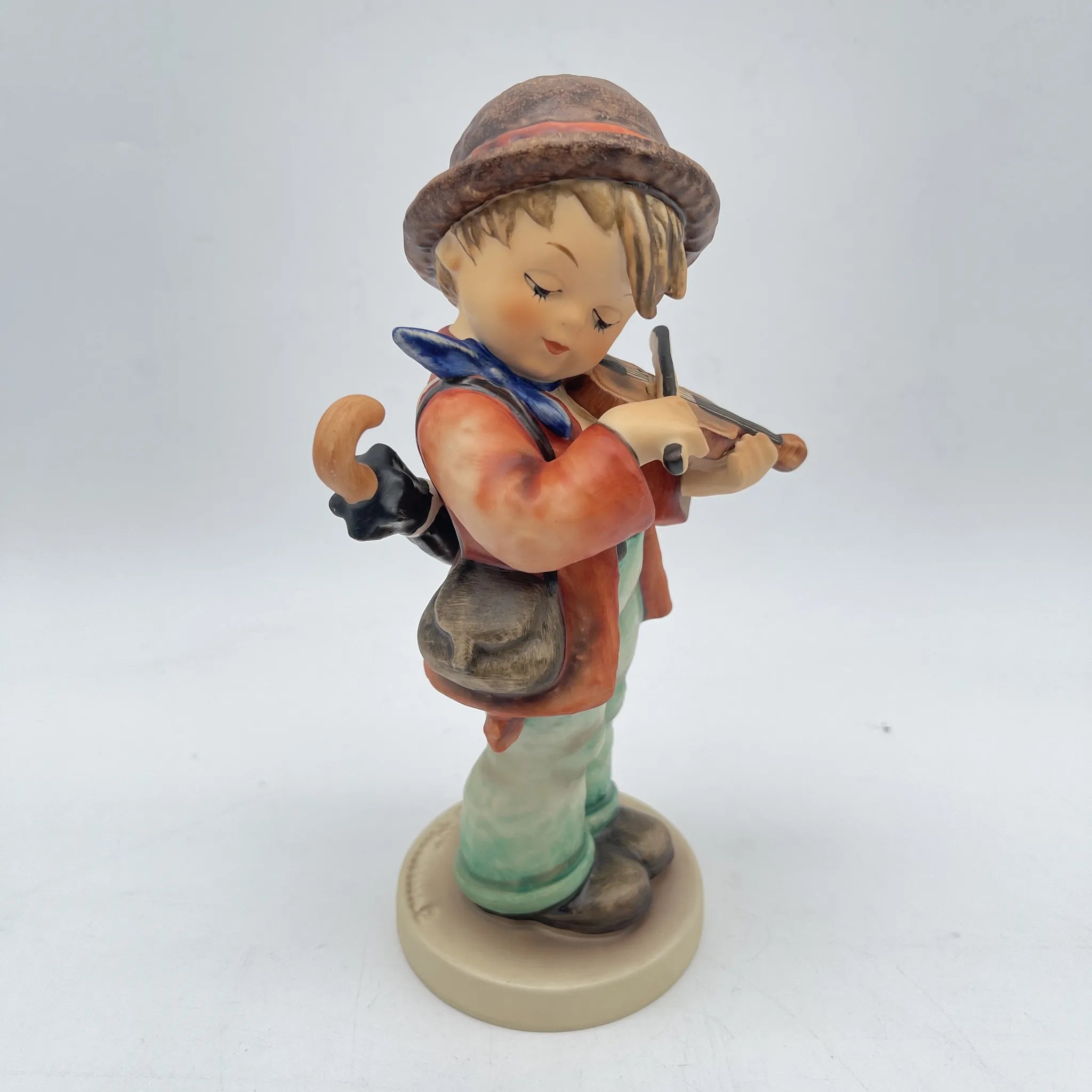 【再利用】手偶(胡梅尔娃娃)/ Goebel(格贝尔)/ Little Fiddler /估计1990 /陶器/德国/玛丽亚诺森蒂亚胡梅尔,手工着色