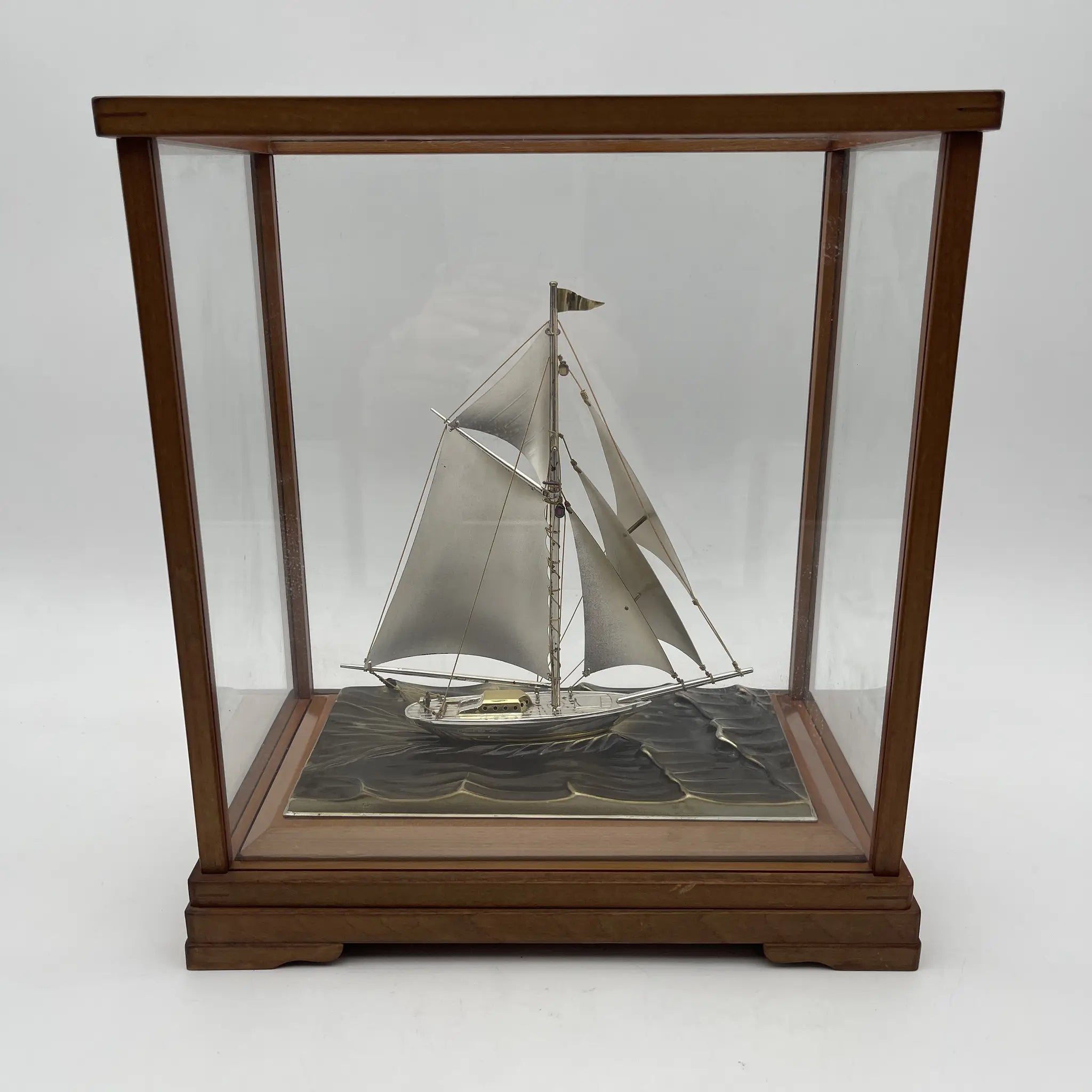 【リユース】 オブジェ / 関武比古 / ヨット / 推定1980-90s / スターリングシルバー / 日本 / ガラスケース付