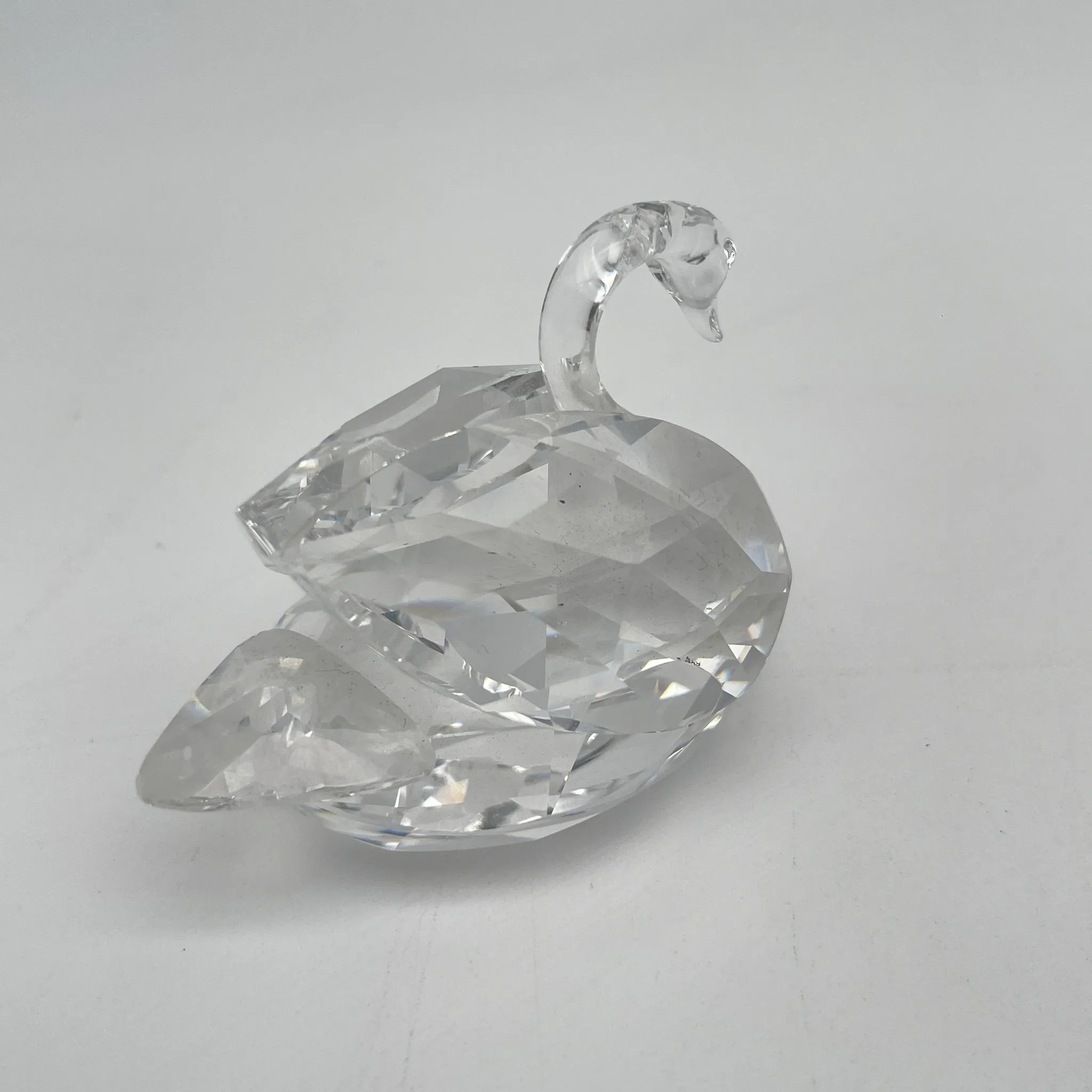 【再利用】模型(水晶雕像)/ Swarovski(施华洛世奇)/天鹅/估计1990-2000s /水晶玻璃/奥地利/平面切割