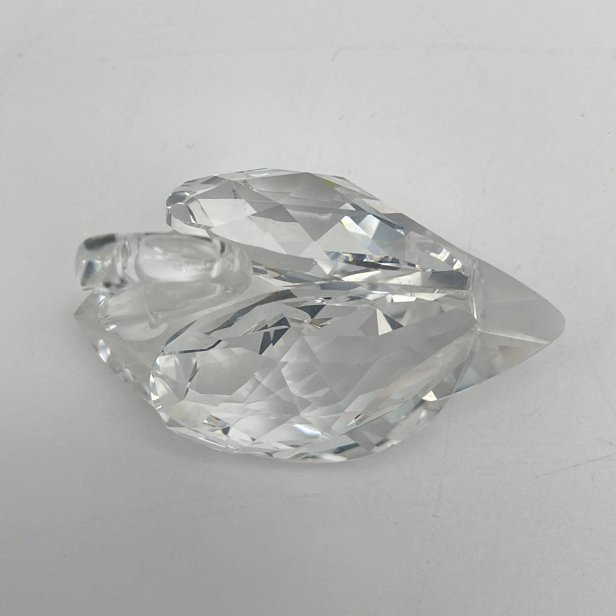 【再利用】模型(水晶雕像)/ Swarovski(施华洛世奇)/天鹅/估计1990-2000s /水晶玻璃/奥地利/平面切割