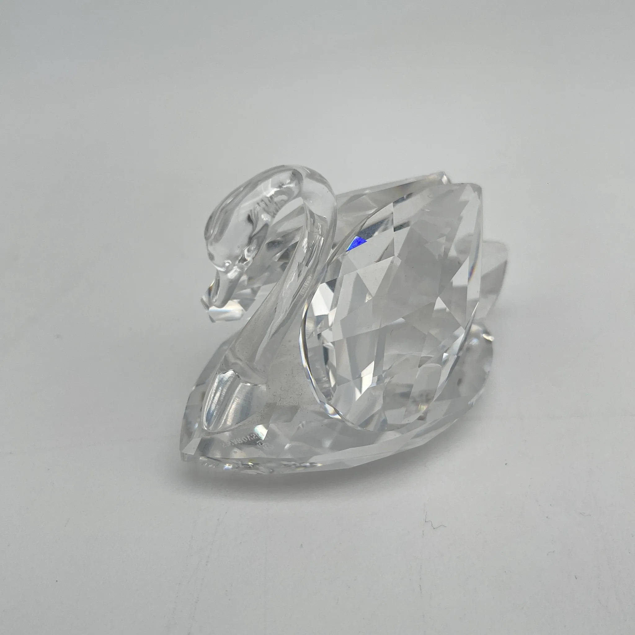 【再利用】模型(水晶雕像)/ Swarovski(施华洛世奇)/天鹅/估计1990-2000s /水晶玻璃/奥地利/平面切割