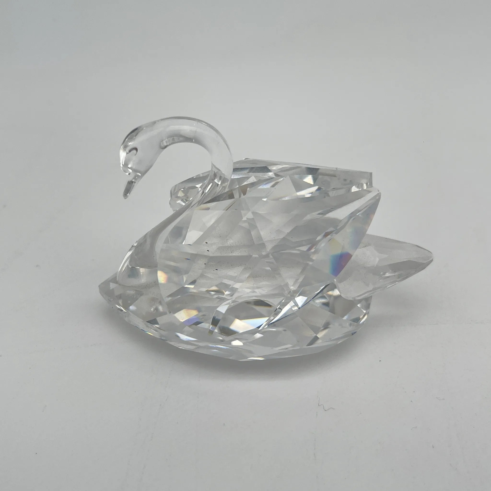 【再利用】模型(水晶雕像)/ Swarovski(施华洛世奇)/天鹅/估计1990-2000s /水晶玻璃/奥地利/平面切割