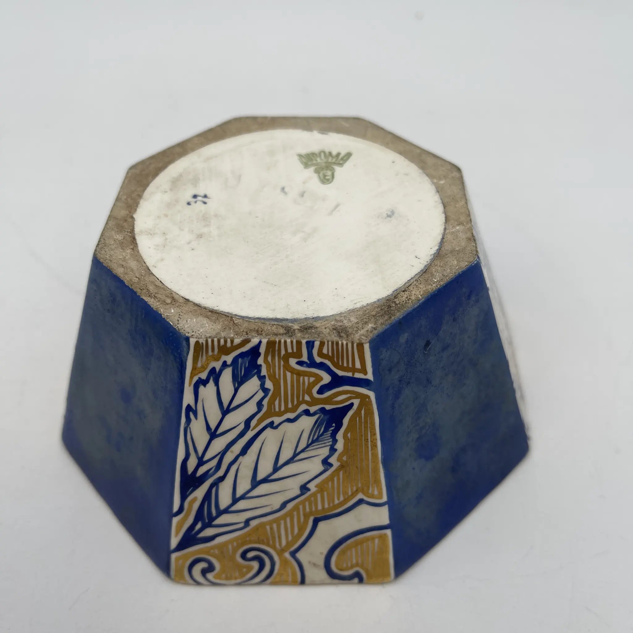 【古董】装饰盒(小盒)/装饰艺术/估计1920-30s /瓷器/欧洲/八角形,金色