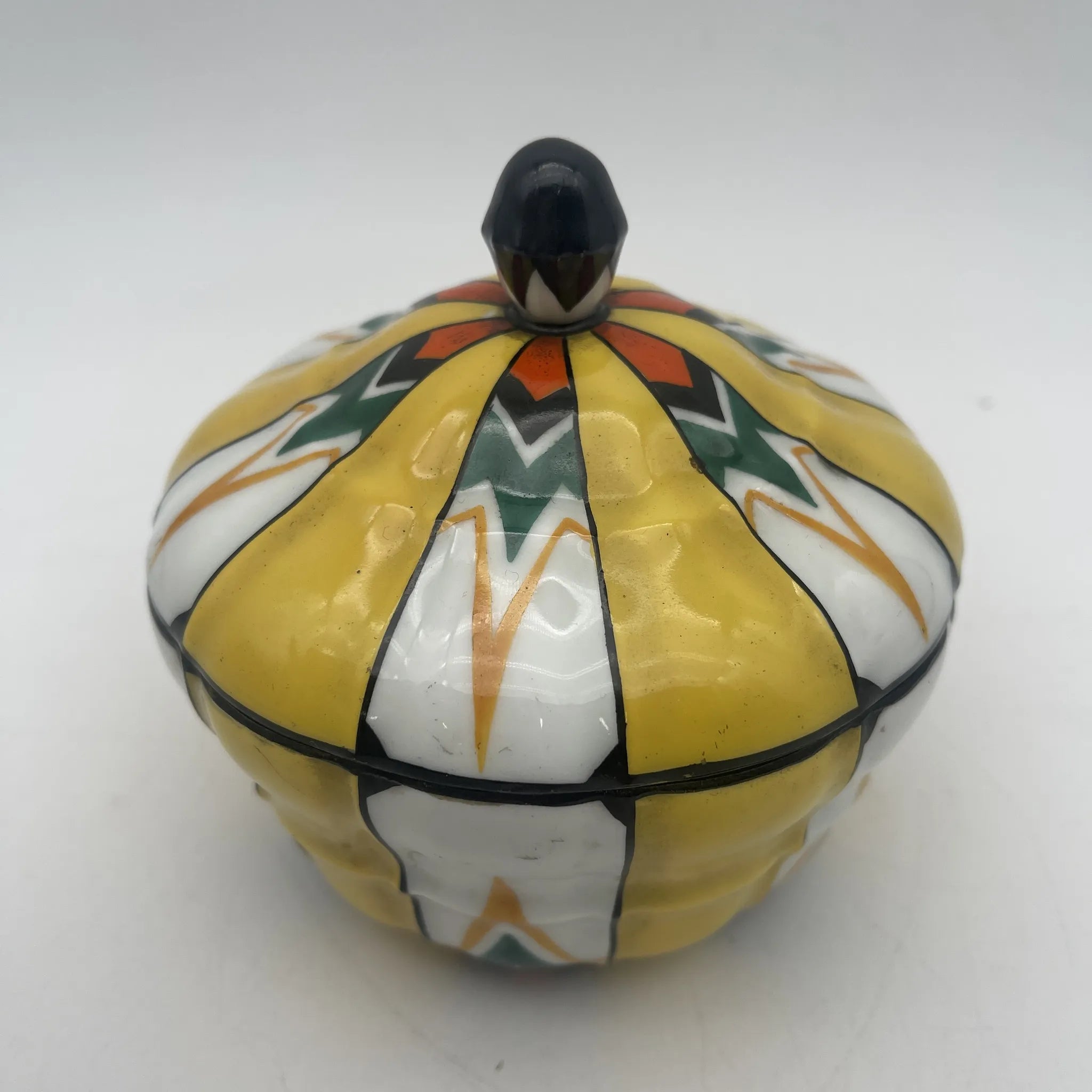 【古董】装饰盒(小盒)/ Union /装饰艺术/估计1920-30s /瓷器/捷克斯洛伐克/菲尼亚尔,珐琅彩色