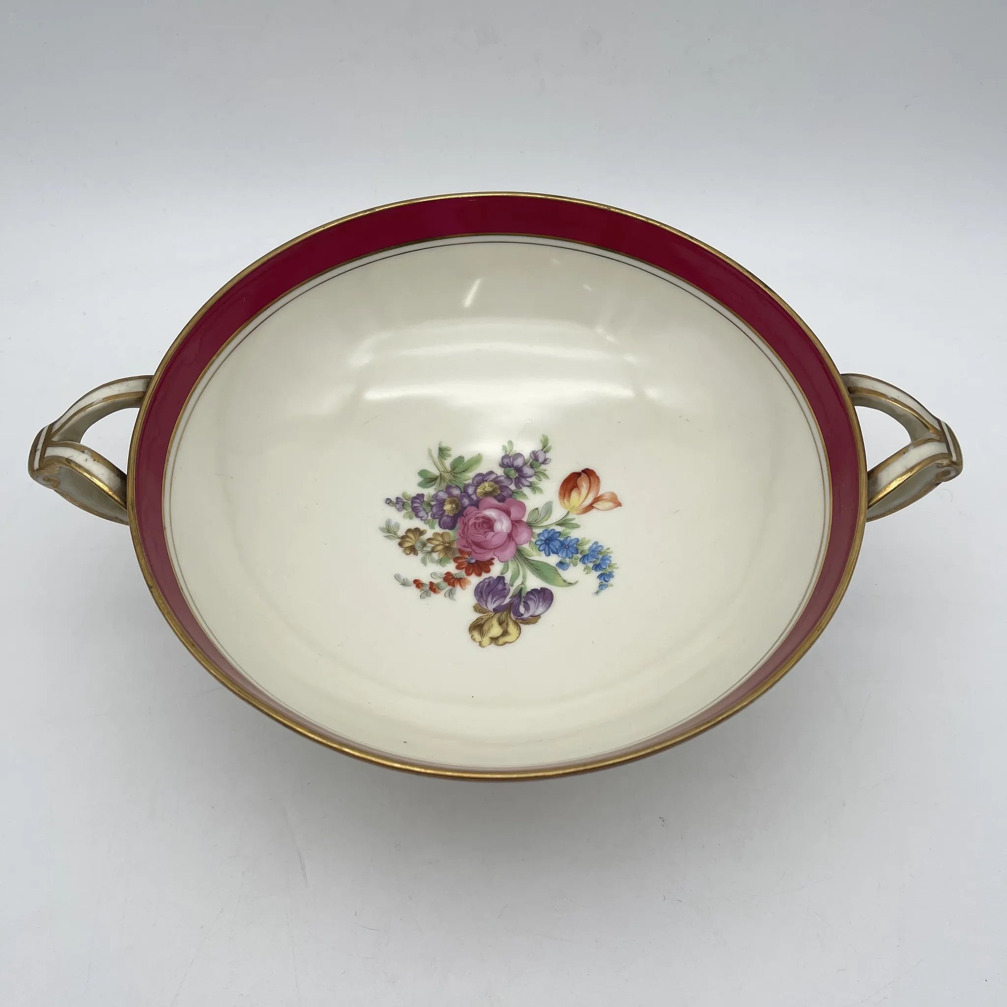 【复古】蜜饯(competer /高台盘子)/ Noritake(紫菜)/估计1910-20s /瓷器/日本/双手柄,金彩