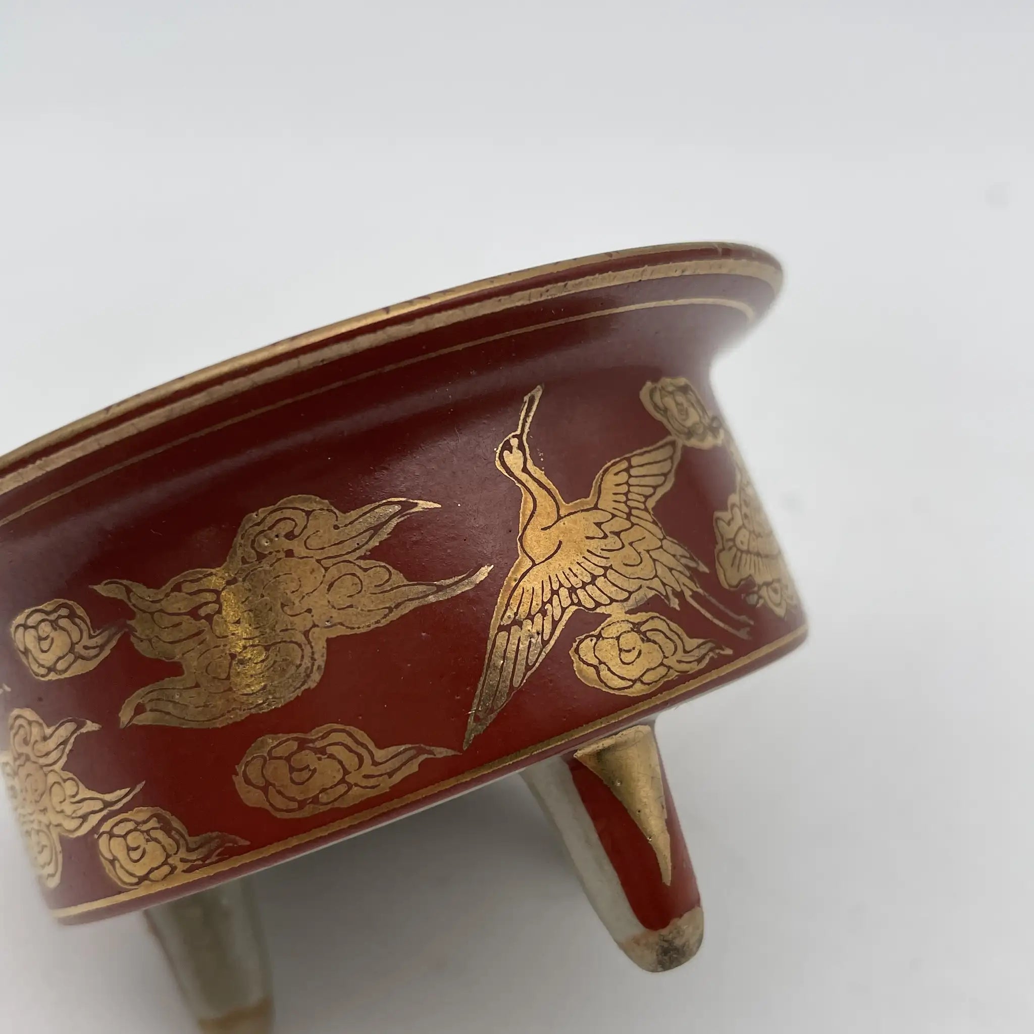 【骨董品】 香炉 / 永楽 / 明治末-大正 / 陶器 / 日本 / 鳳凰, 宝尽くし文, 三足