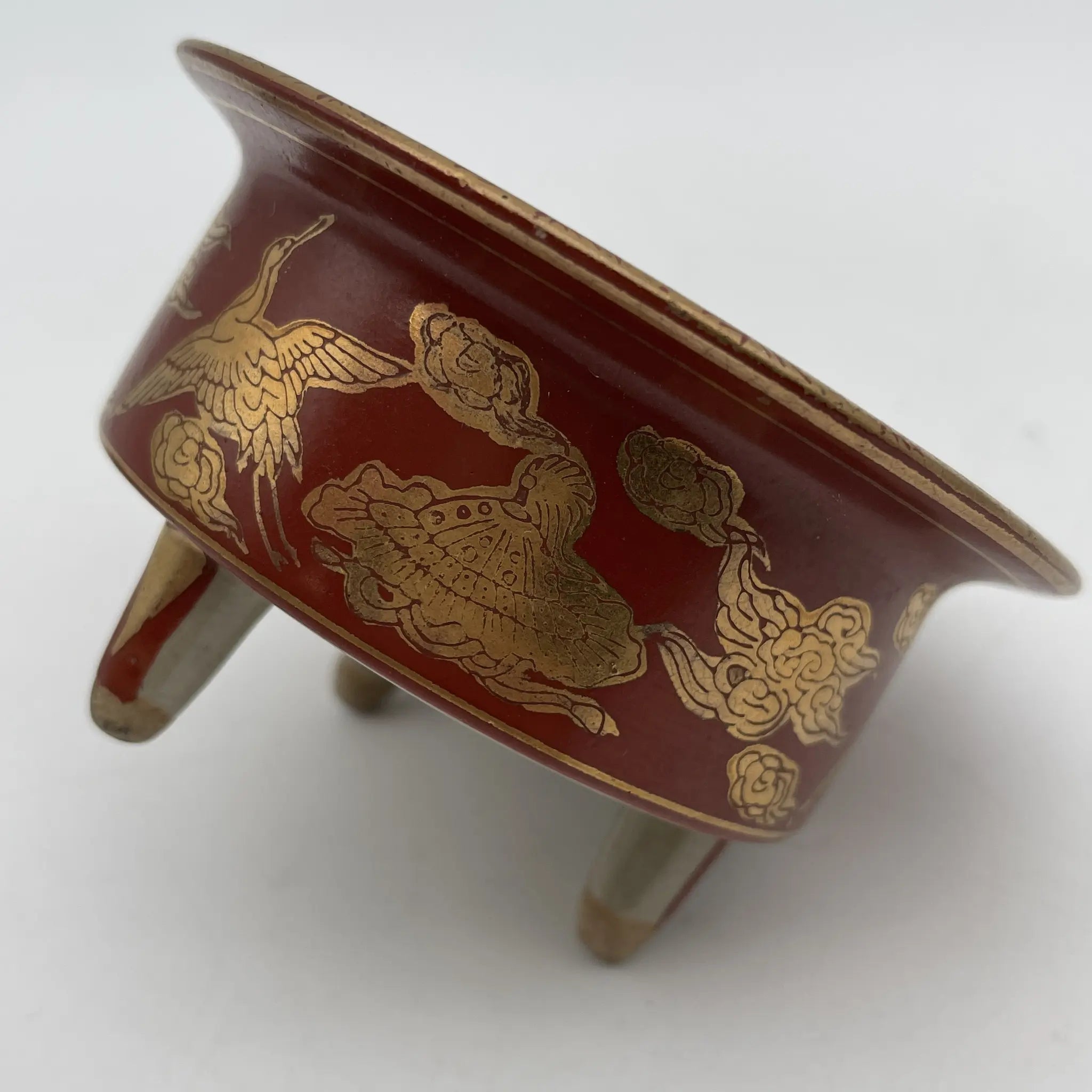 【骨董品】 香炉 / 永楽 / 明治末-大正 / 陶器 / 日本 / 鳳凰, 宝尽くし文, 三足