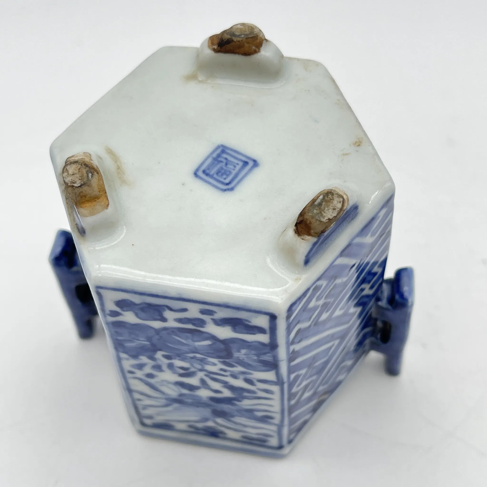 【复古】香炉/祥瑞/推测20c中后期/瓷器/日本/狮子,凤凰,青花