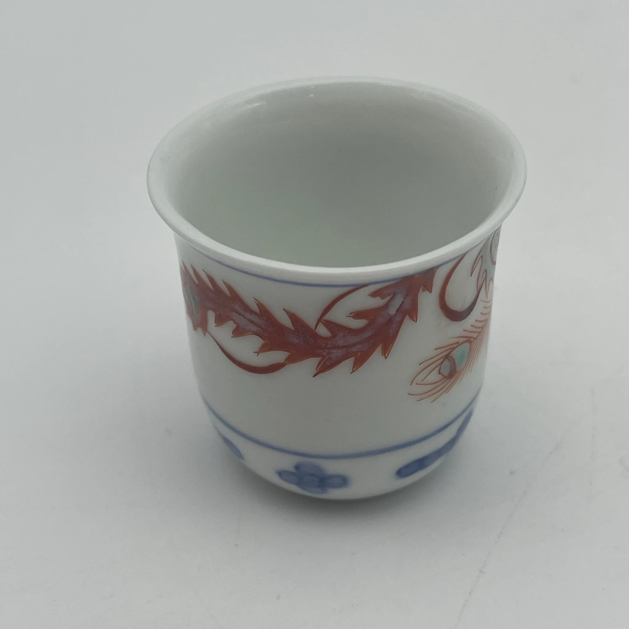 【复古】酒壶&酒盅6p /推测20c后期/瓷器/日本/凤凰