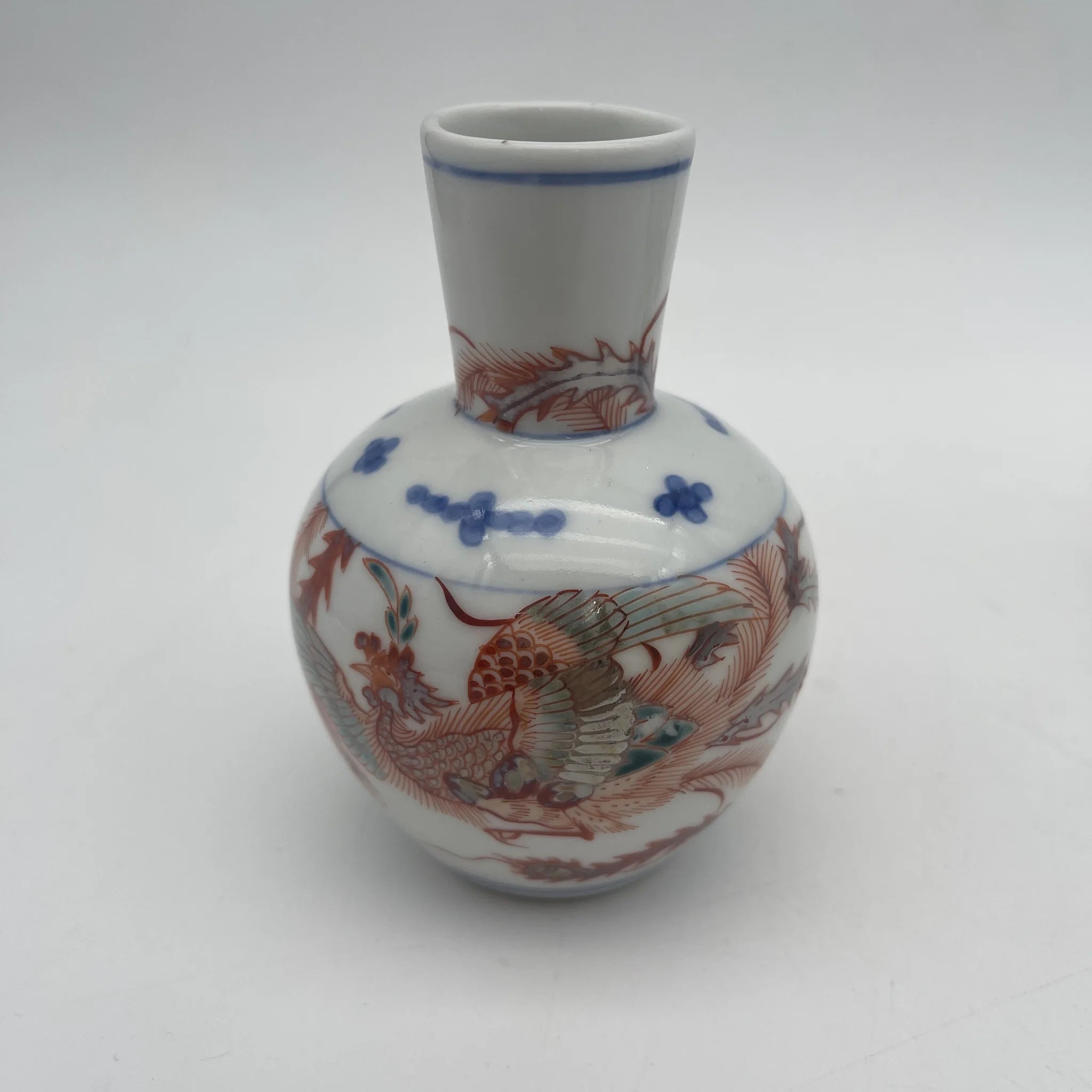 【复古】酒壶&酒盅6p /推测20c后期/瓷器/日本/凤凰