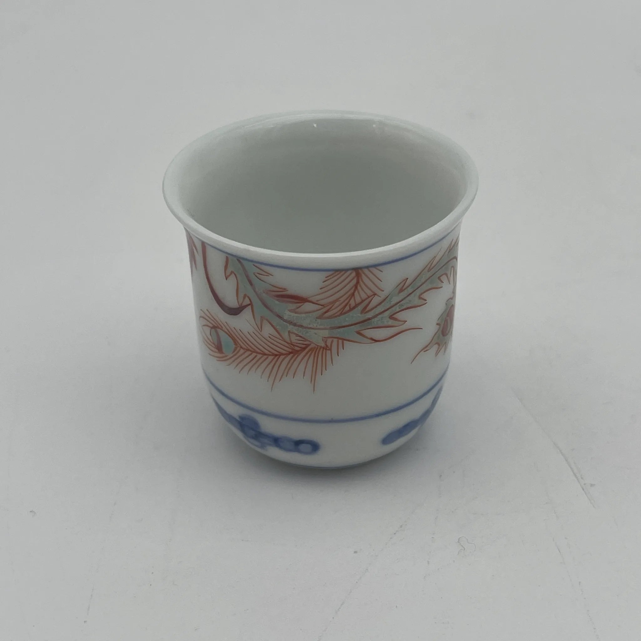 【复古】酒壶&酒盅7p /推测20c后期/瓷器/日本/凤凰