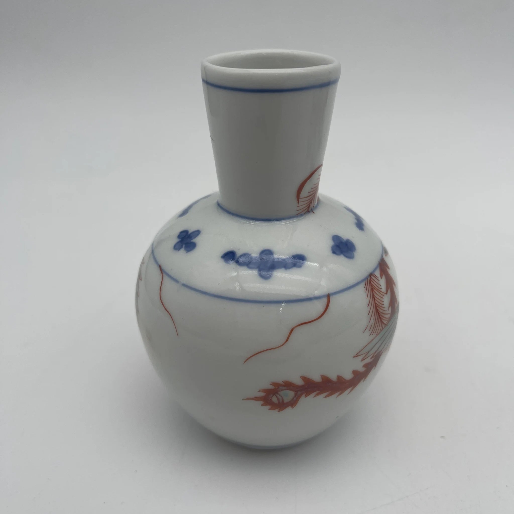 【复古】酒壶&酒盅7p /推测20c后期/瓷器/日本/凤凰