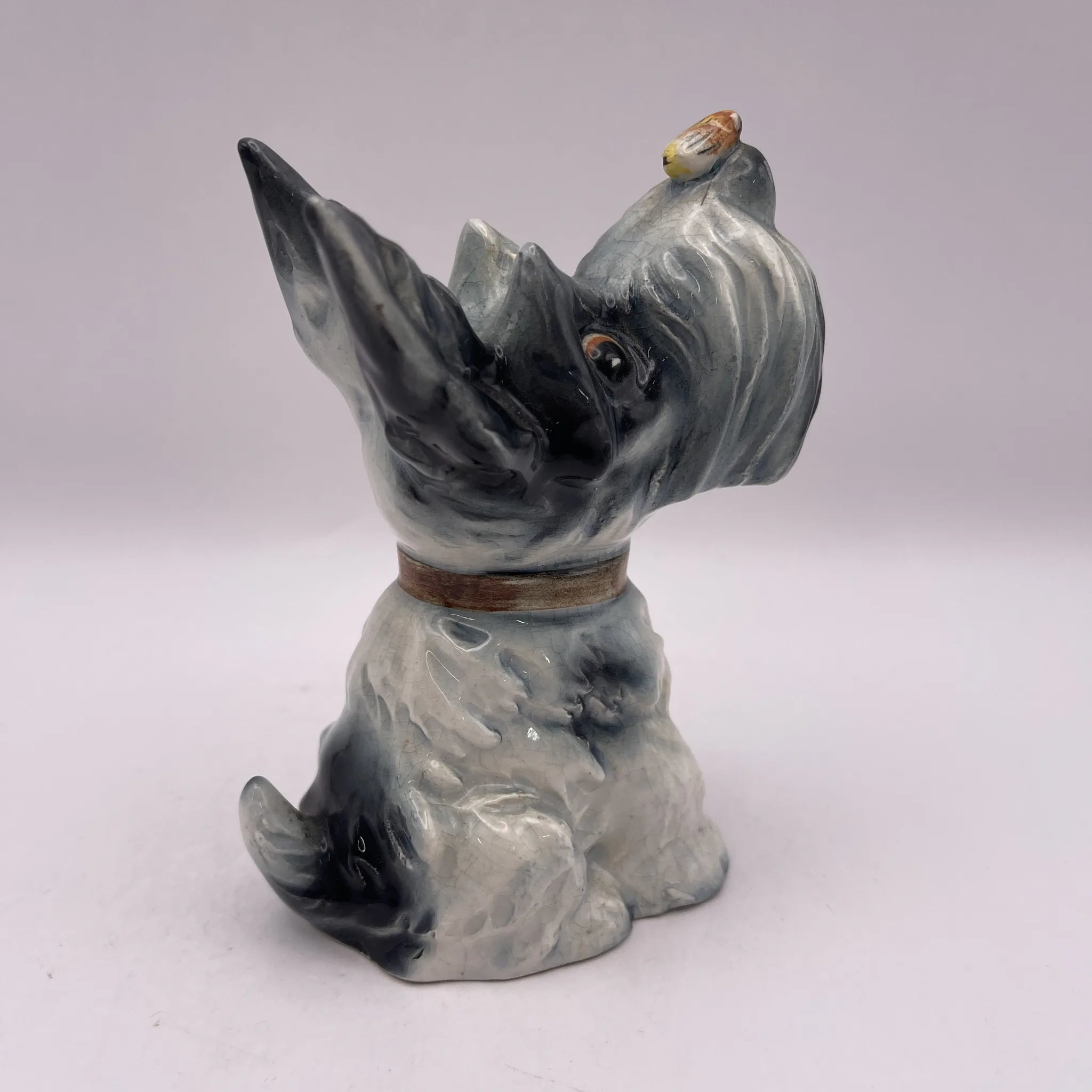 【复古】公仔(陶瓷器娃娃)/雪纳瑞/推测20c中期/陶器/日本