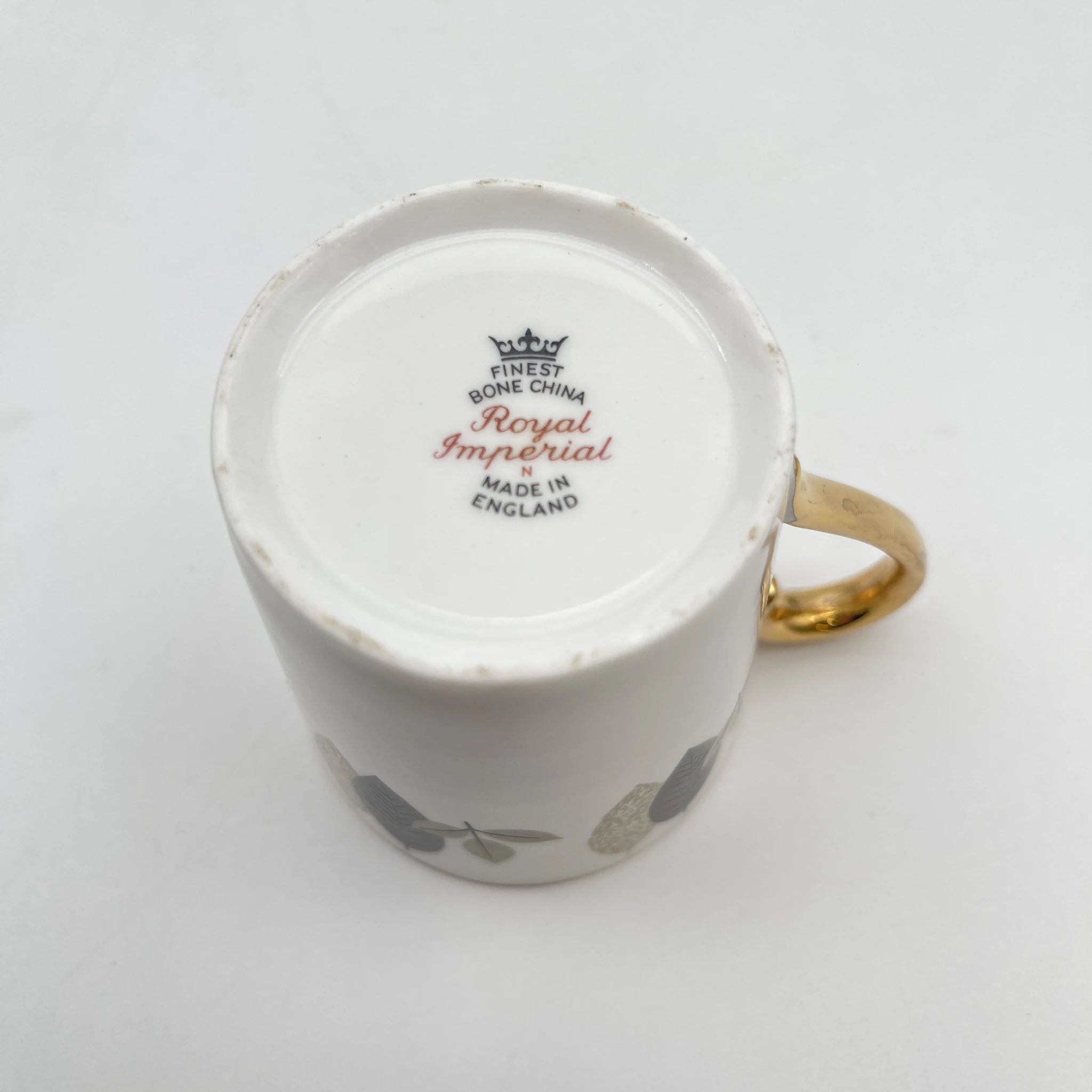 【复古】杯&碟2p / Royal Imperial(皇家帝国)/估计20c中期/ Bone China /英国/ otamleaf,金彩