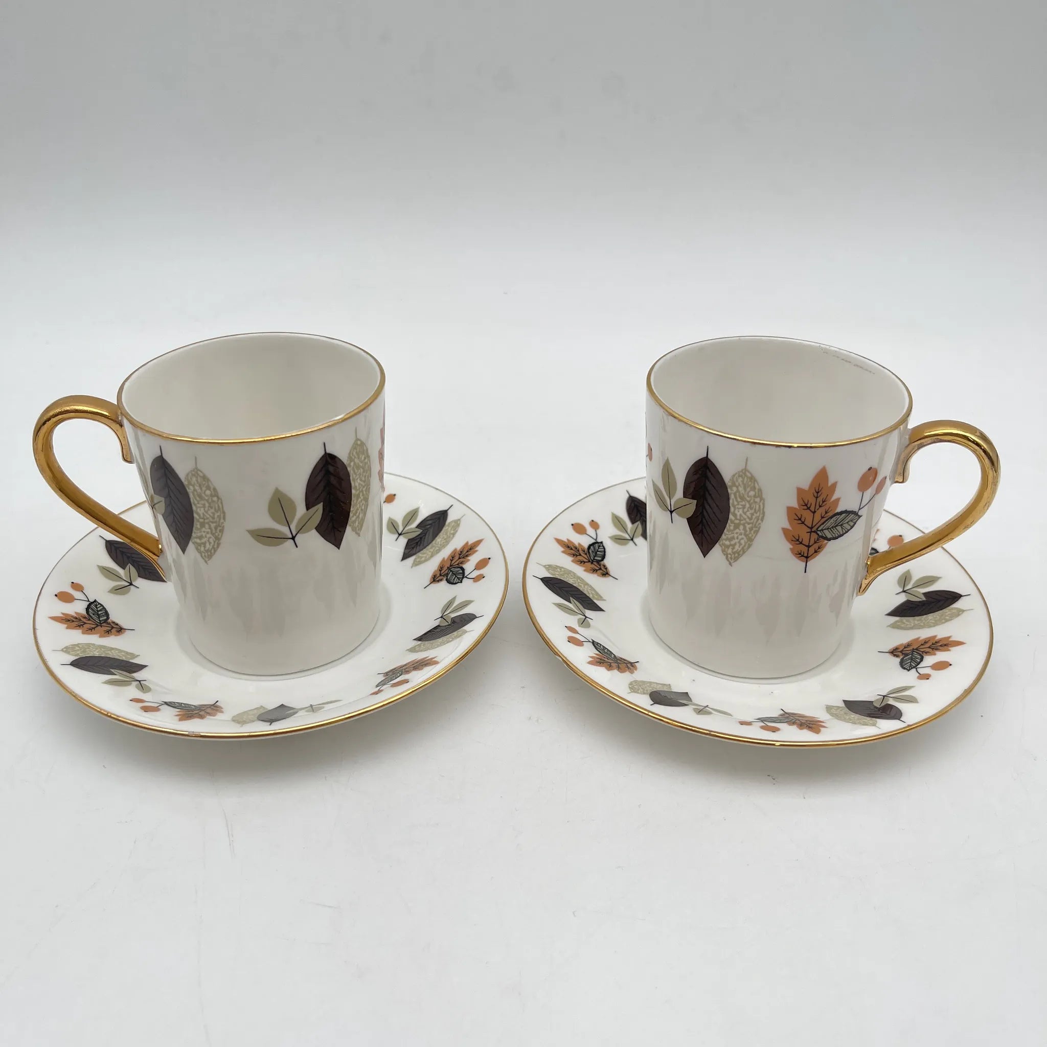 【复古】杯&碟2p / Royal Imperial(皇家帝国)/估计20c中期/ Bone China /英国/ otamleaf,金彩